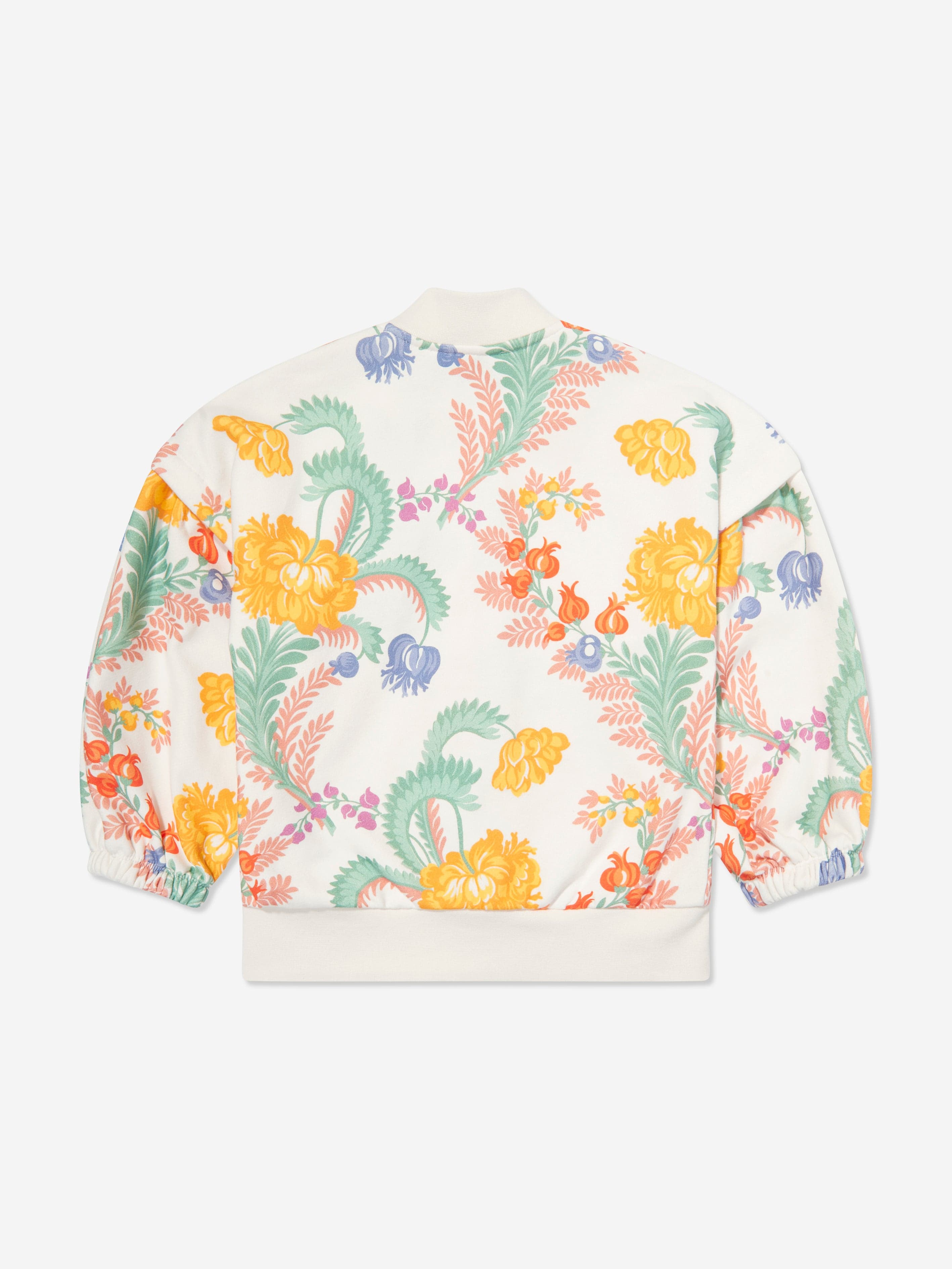 Etro Girls Floral Zip Up Top in Ivory