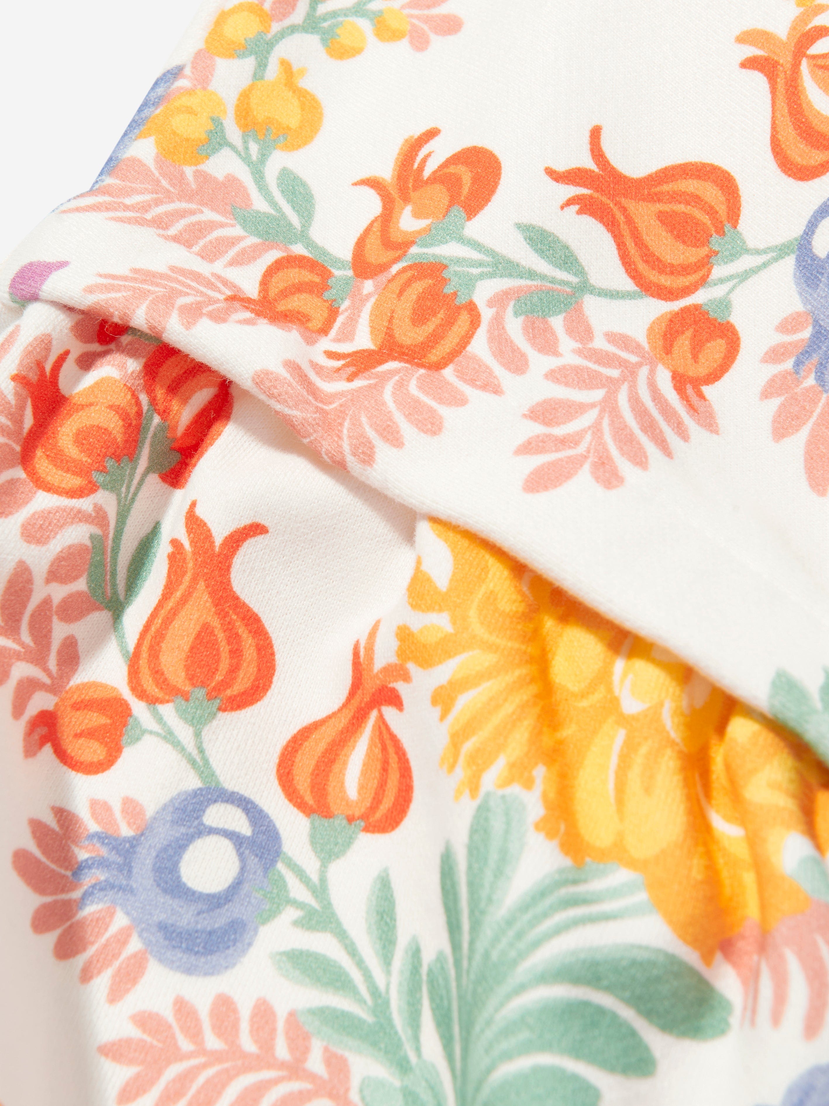 Etro Girls Floral Zip Up Top in Ivory