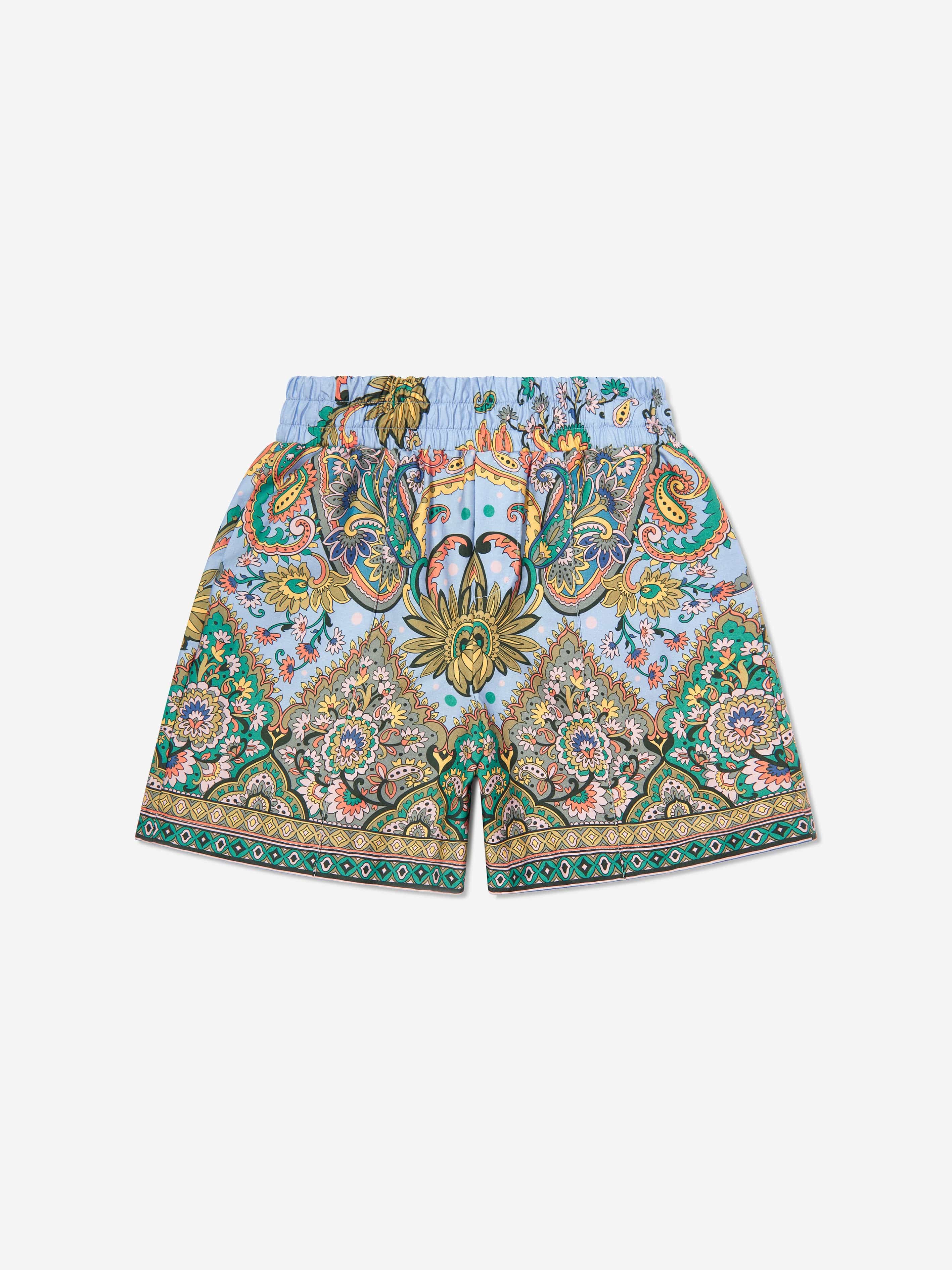 Etro Boys Paisley Print Shorts in Blue