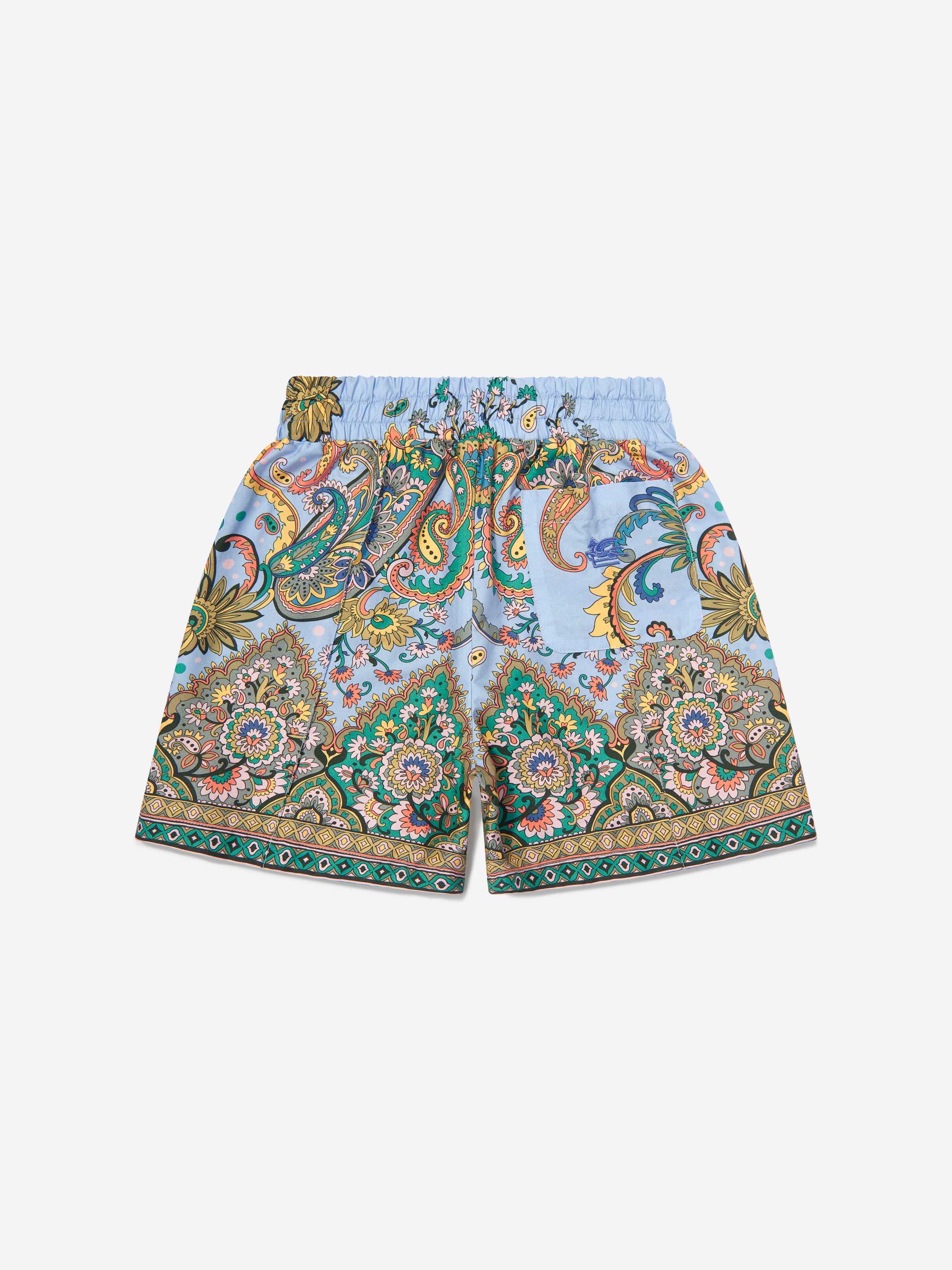 Etro Boys Paisley Print Shorts in Blue