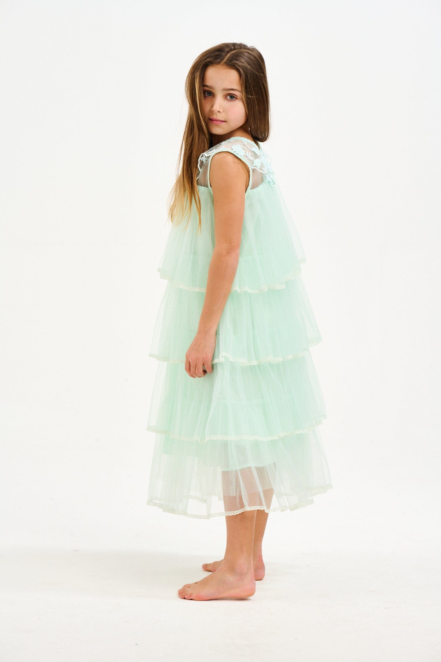 iAMe Girls Party Dress in in Green