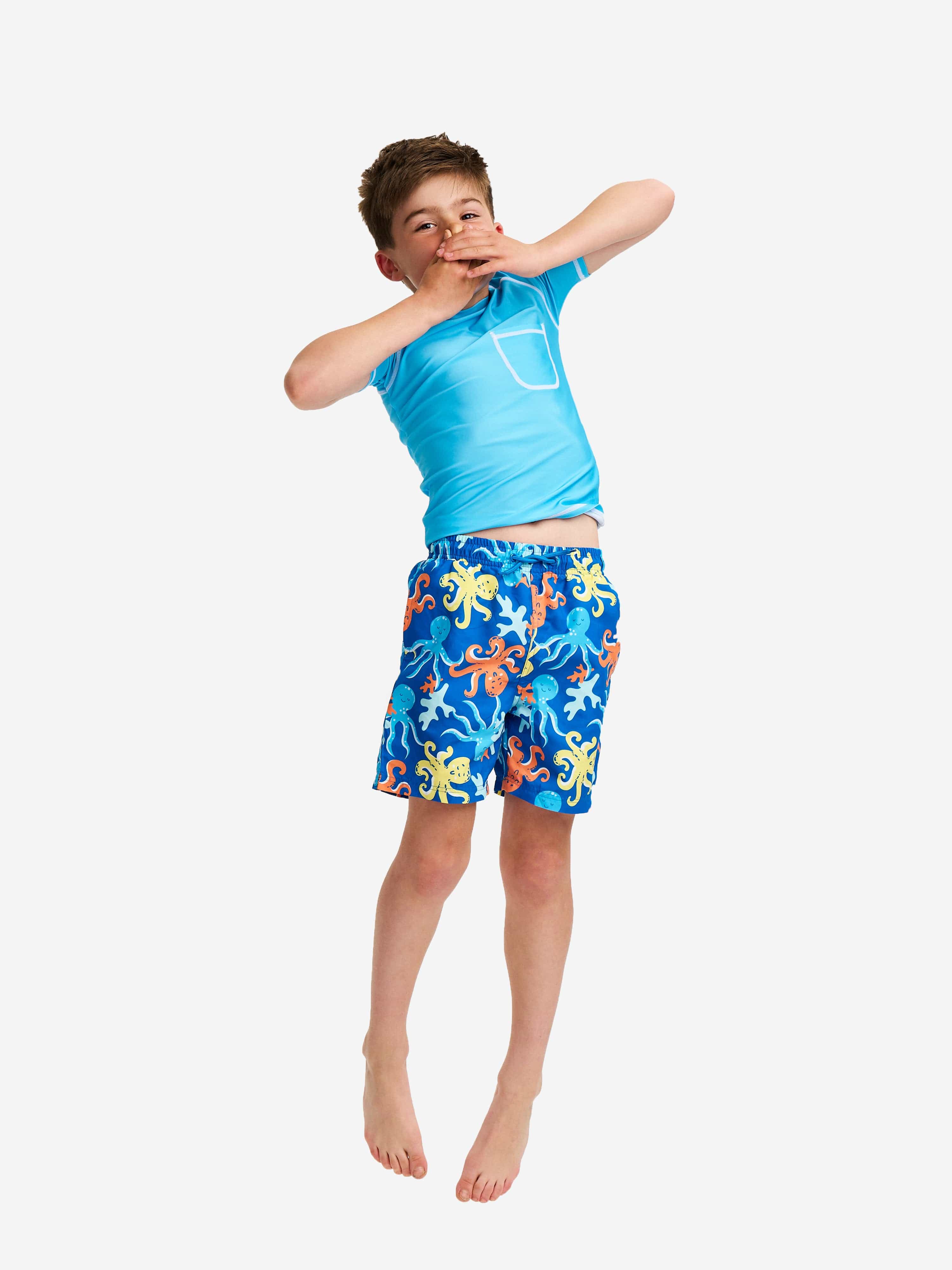 Soli Swim Boys Octopus Swim Shorts (UPF50+) in Blue