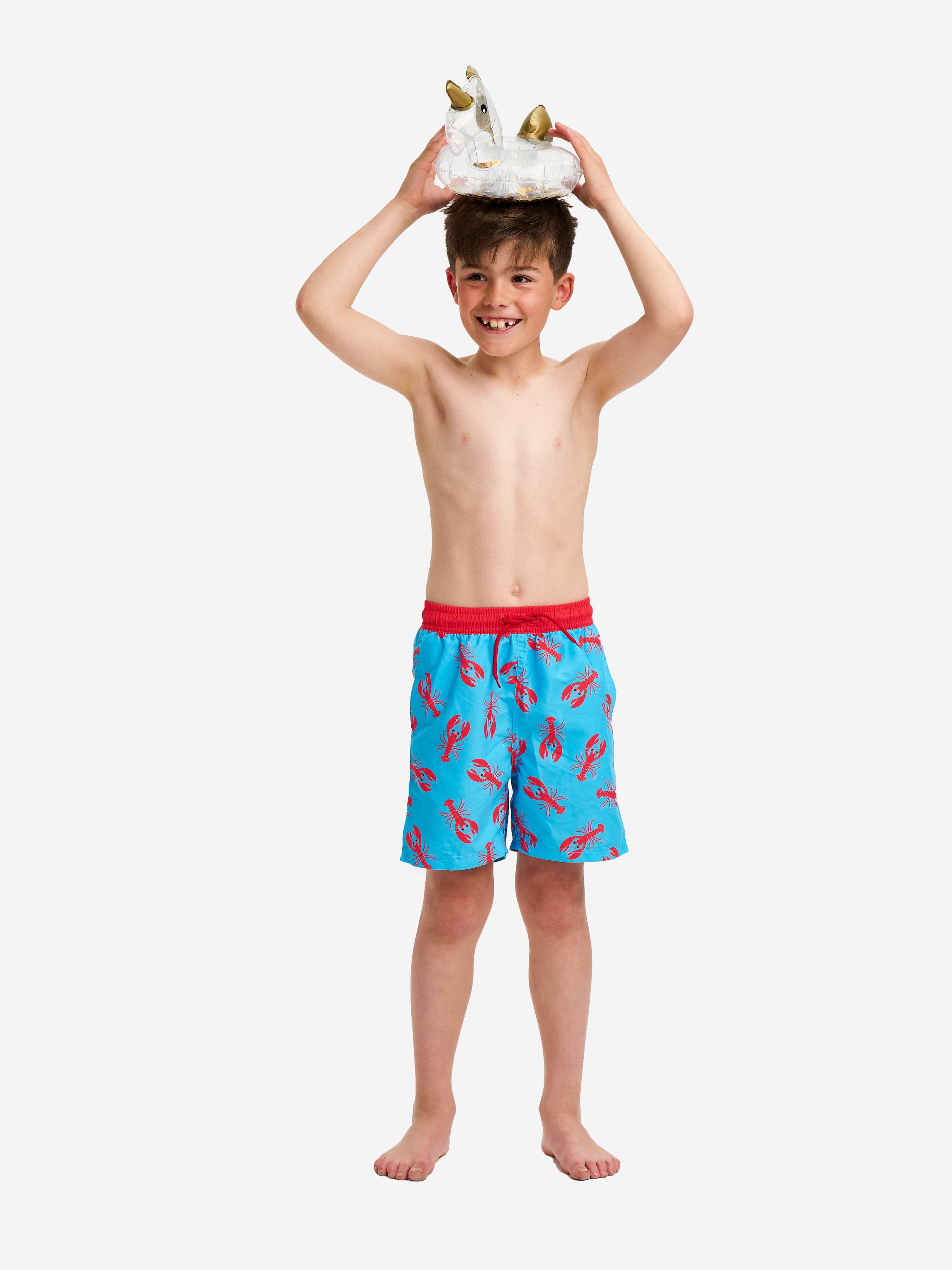 Soli Swim Boys Lobster Swim Shorts (UPF50+) in Blue