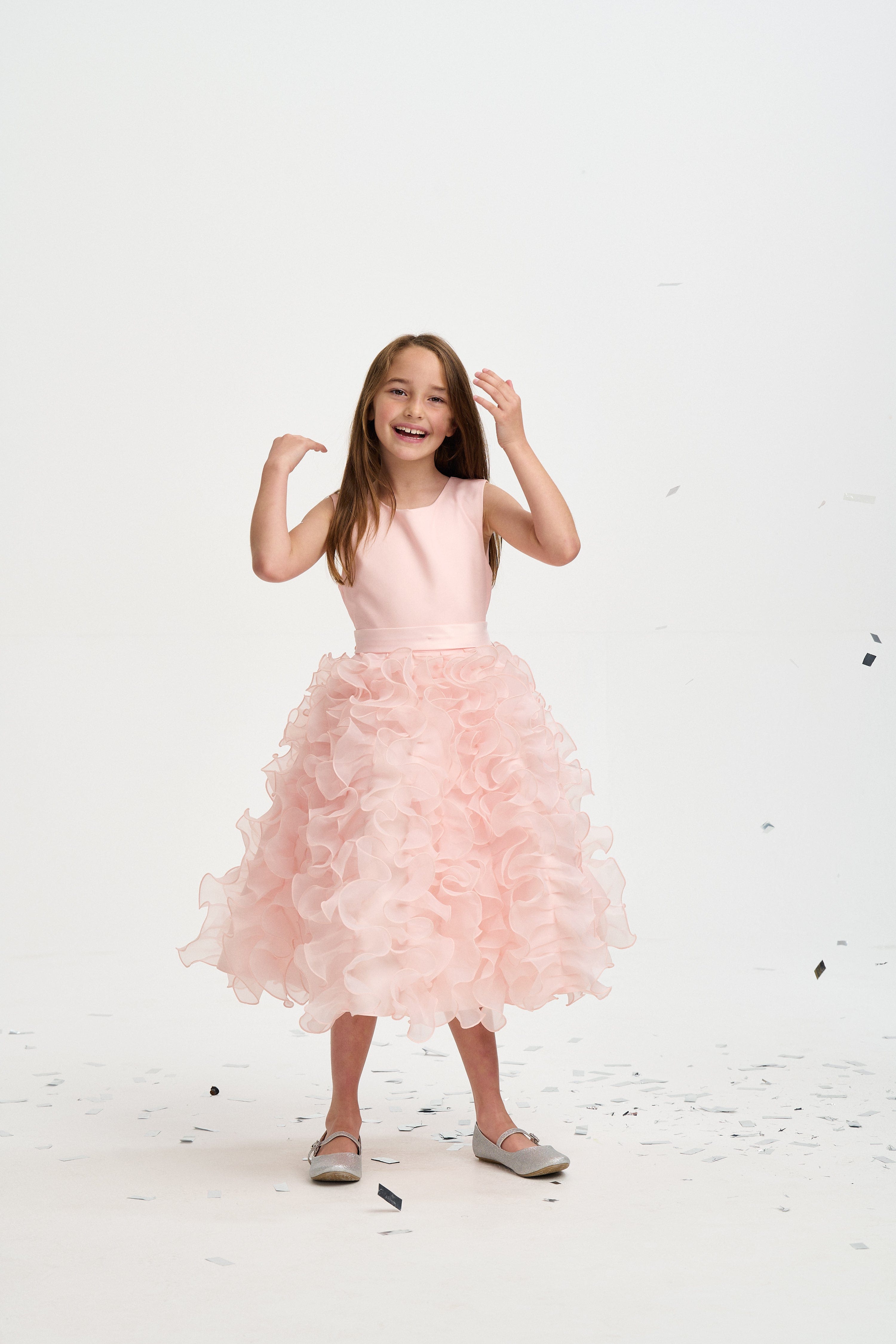 iAMe Girls Ruffle Dress in Pink