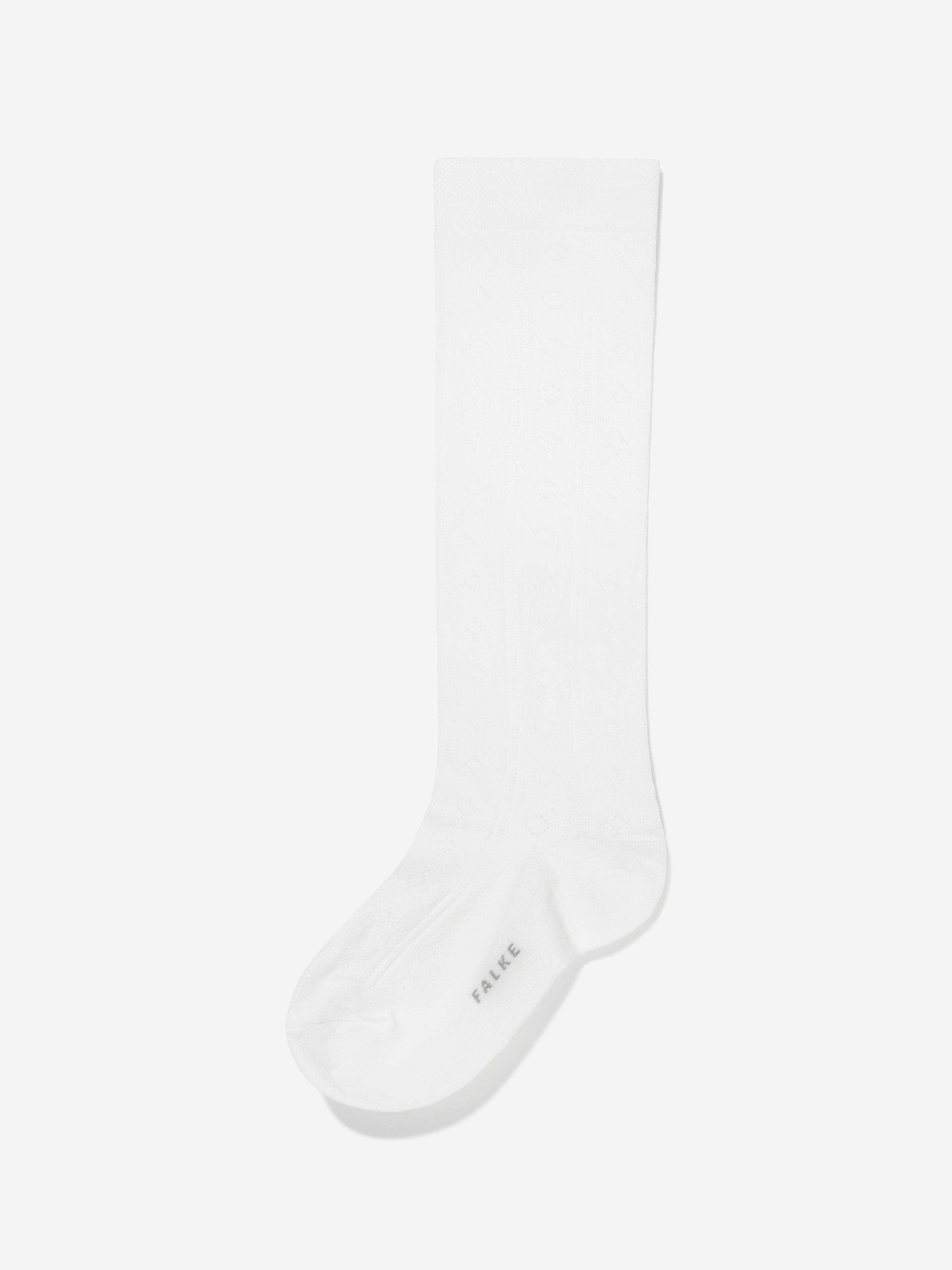 Falke Girls Ajour Knee-High Socks in White