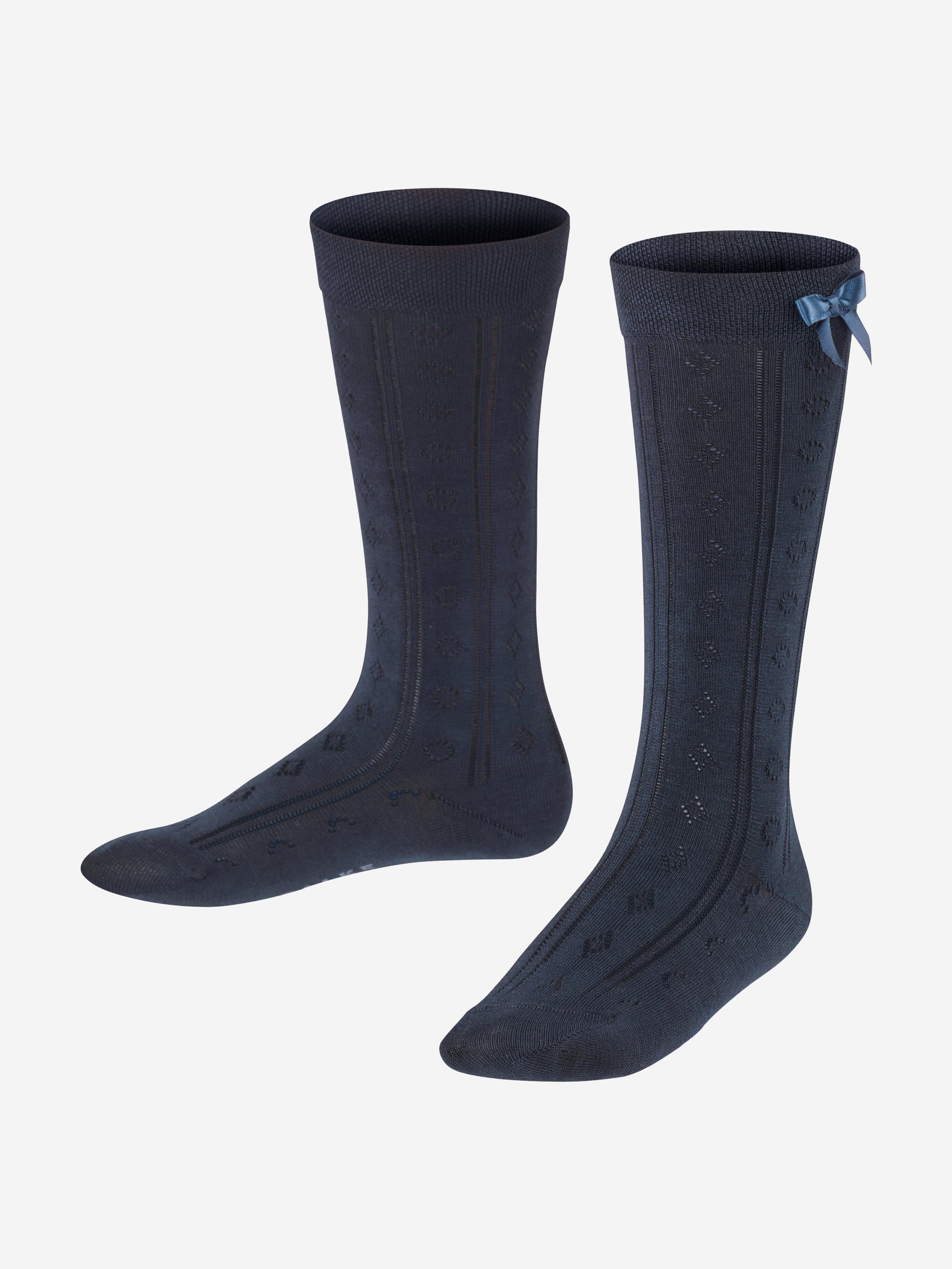 Falke Girls Ajour Knee-High Socks in Navy