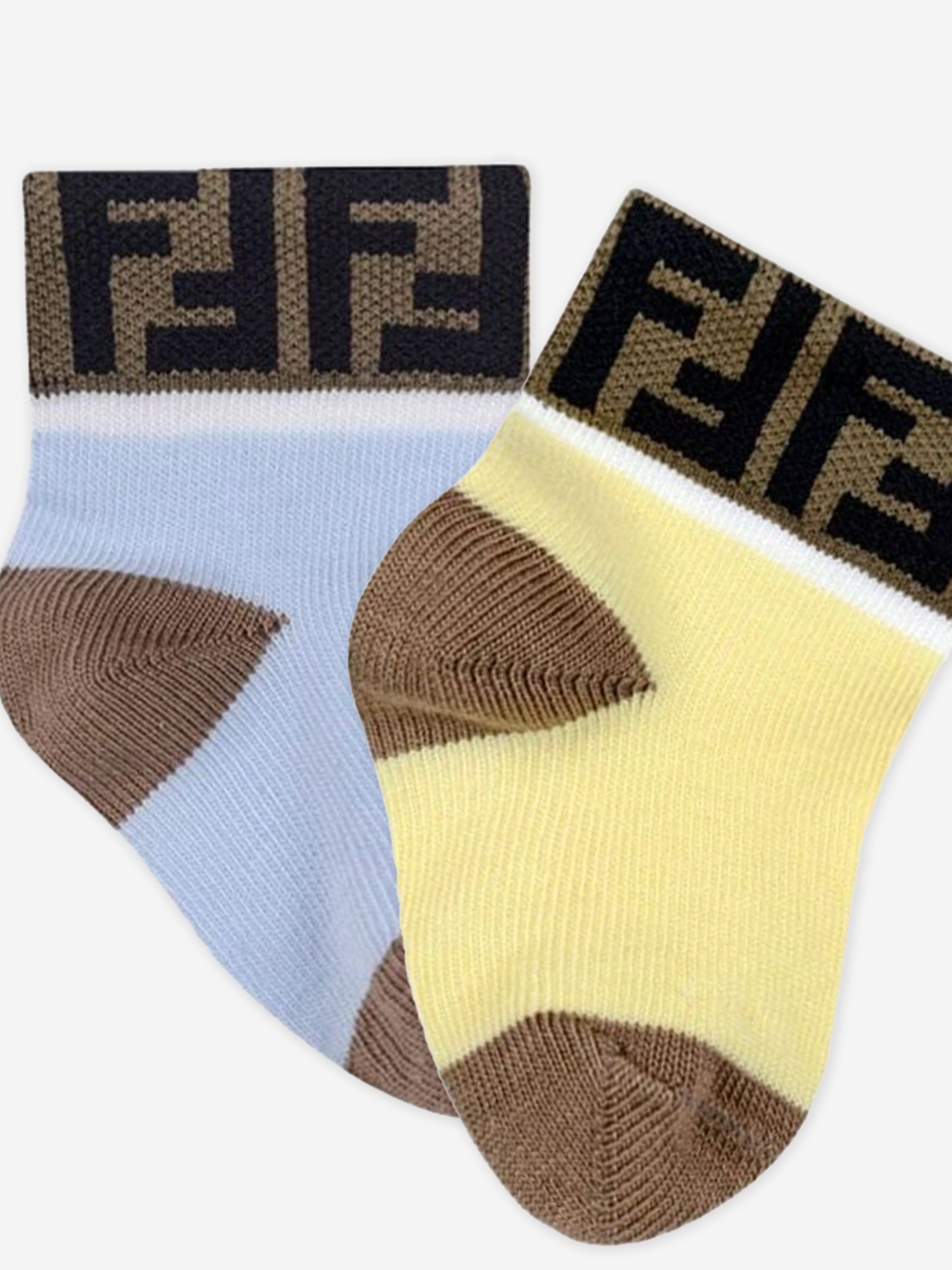 Fendi Baby Multipack FF Logo Socks in Multicolour