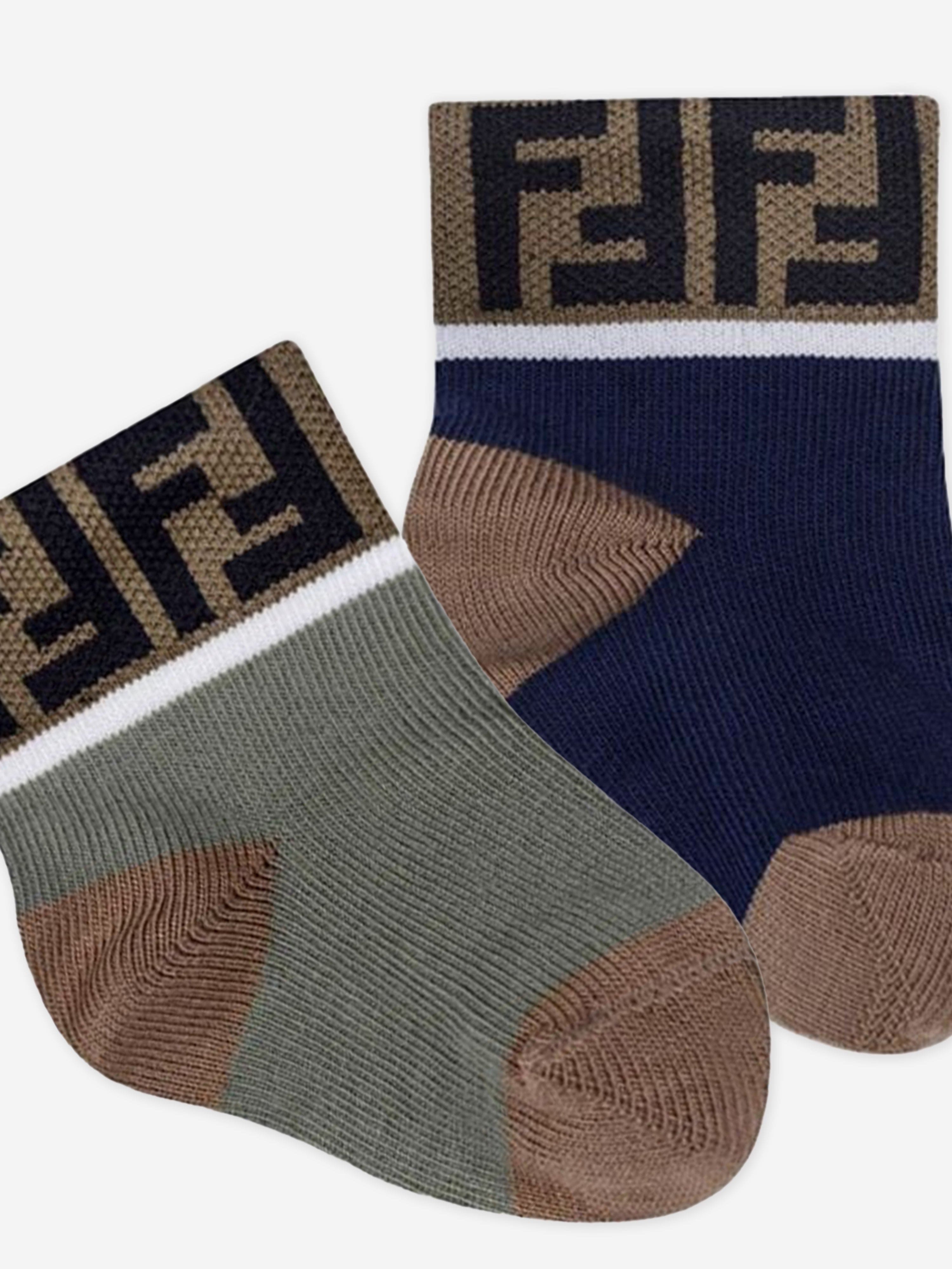 Fendi Baby Multipack FF Logo Socks in Multicolour