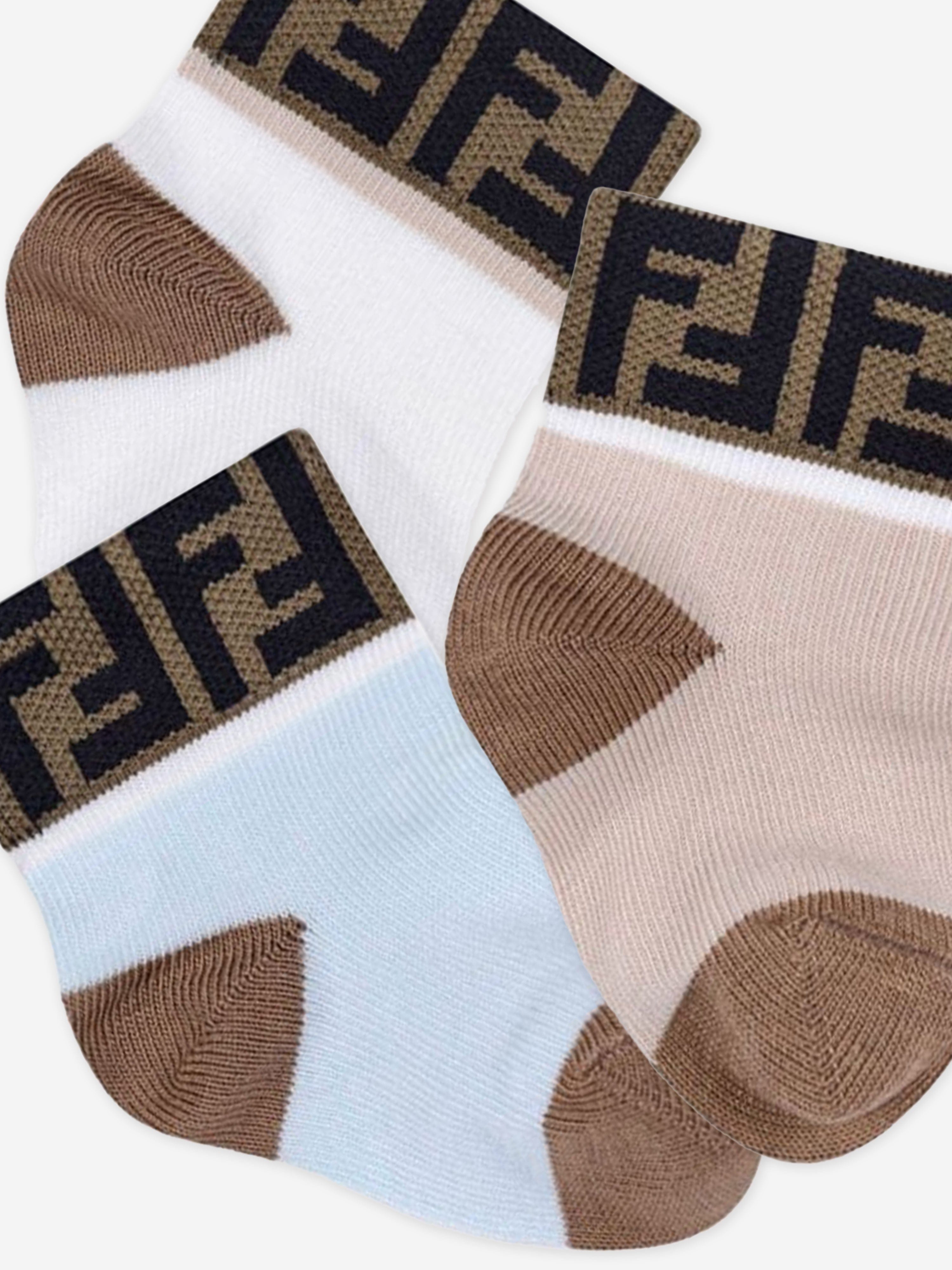 Fendi Baby Multipack FF Logo Socks in Multicolour