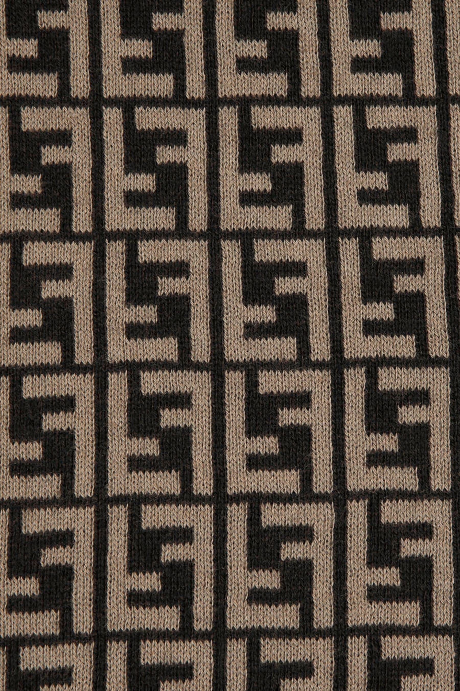 Fendi Baby Cotton and Cashmere Blanket in Brown (85cm)