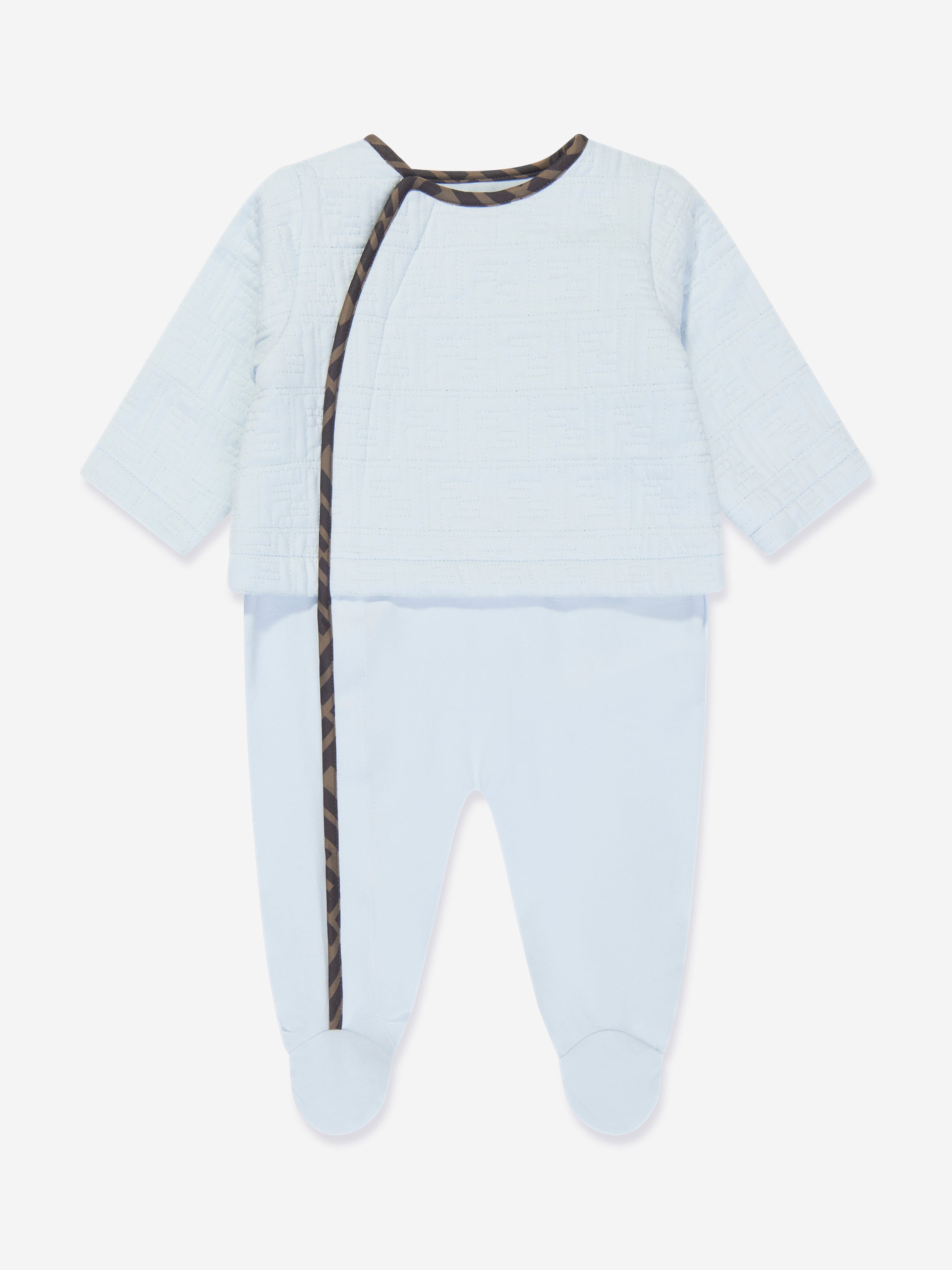 Fendi Baby Girls Cotton Babygrow Gift Set (3 Piece) in Blue