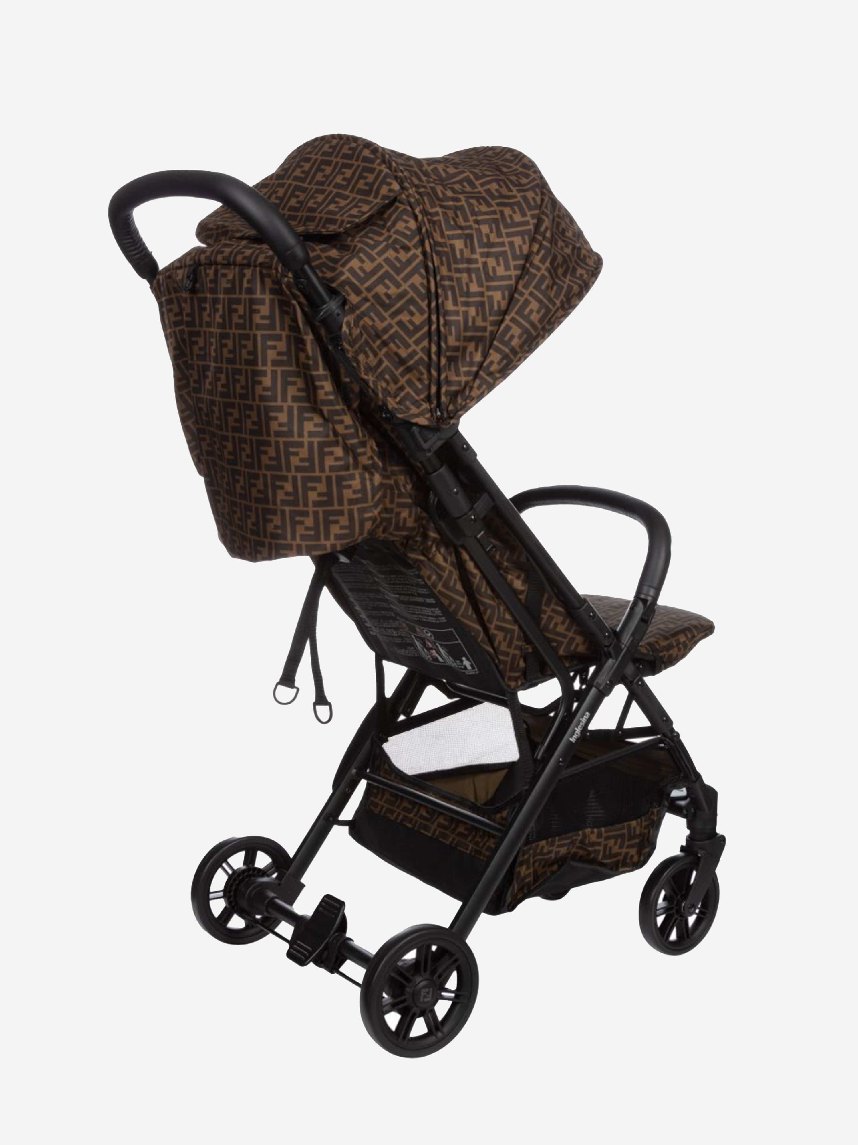 Fendi Brown Zucca Logo Baby Stroller