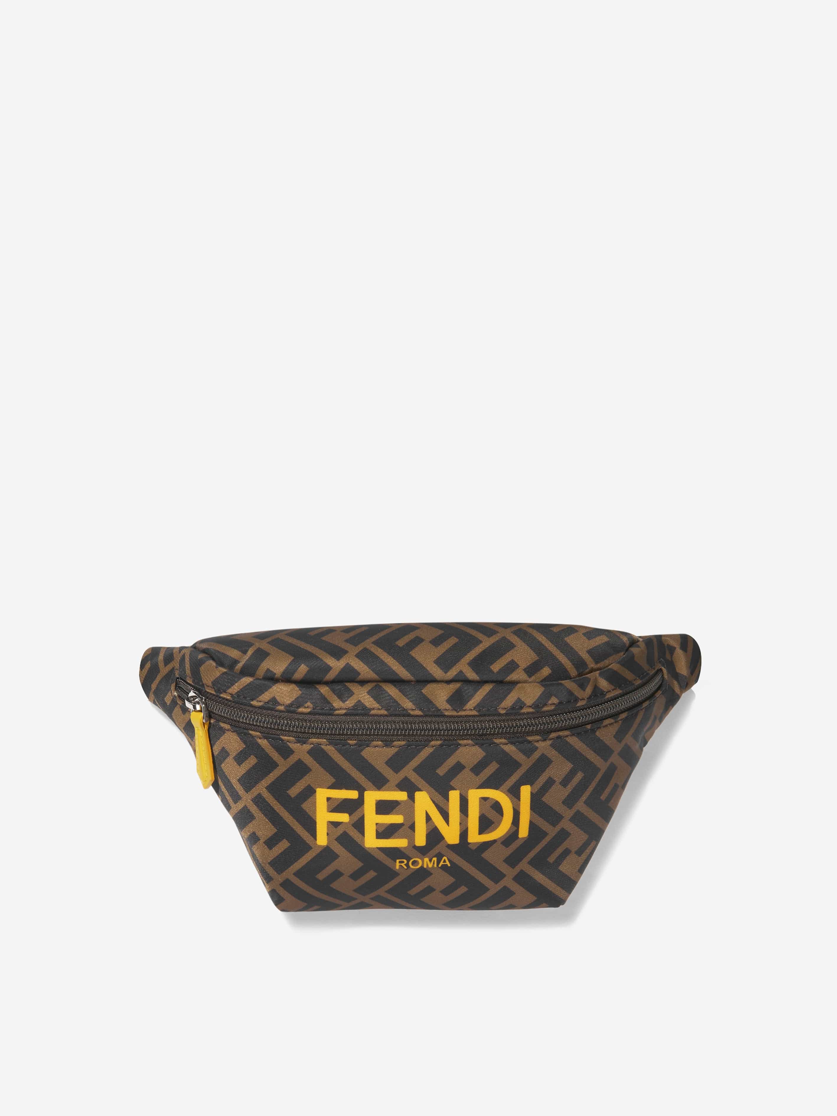 Fendi Kids FF Logo Belt Bag in Brown