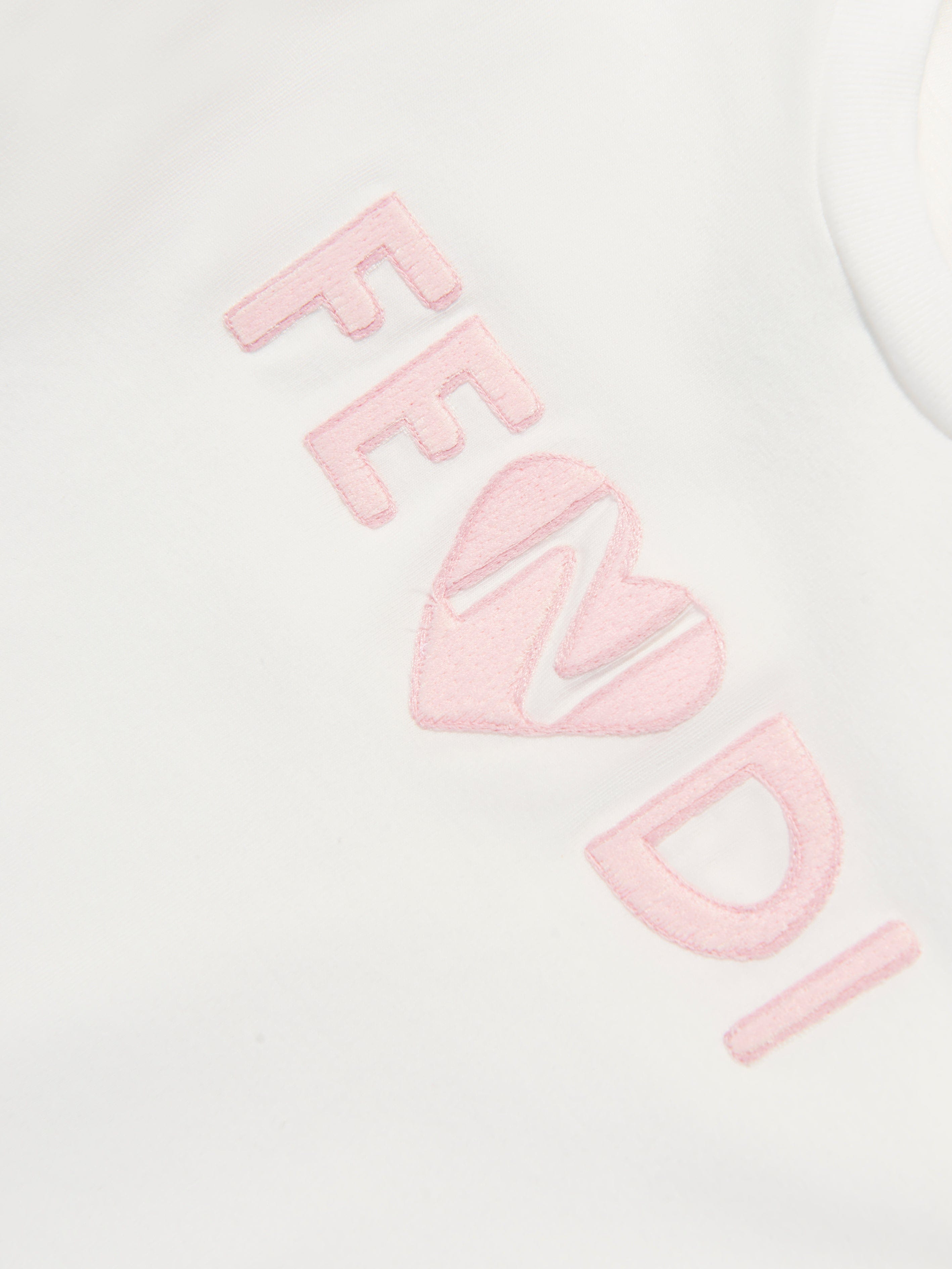 Fendi Baby Girls Tulle Sleeve T-Shirt in Ivory