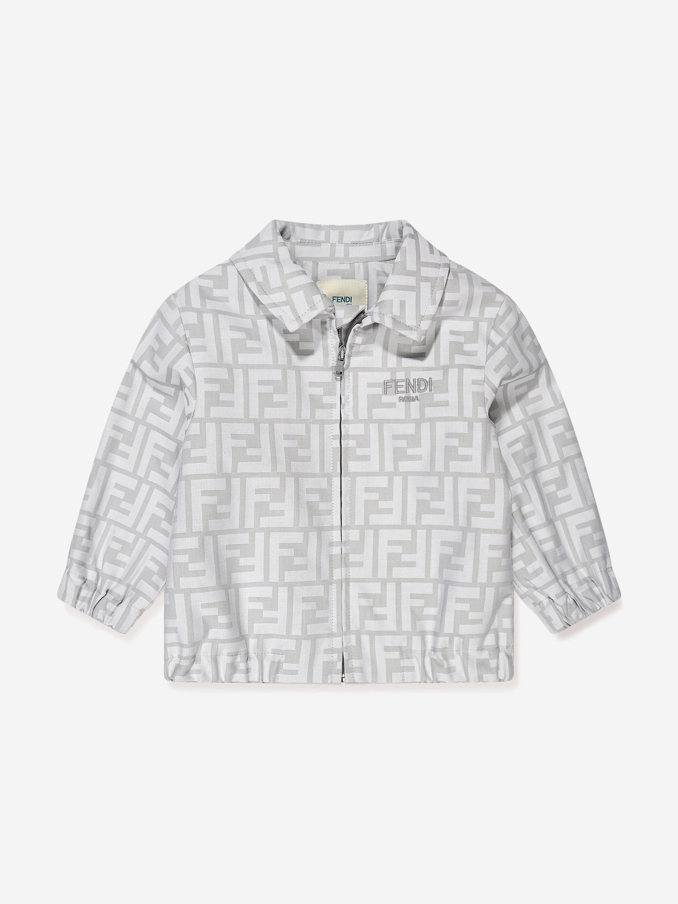 Fendi Baby Boys FF Logo Bomber Jacket in Grey