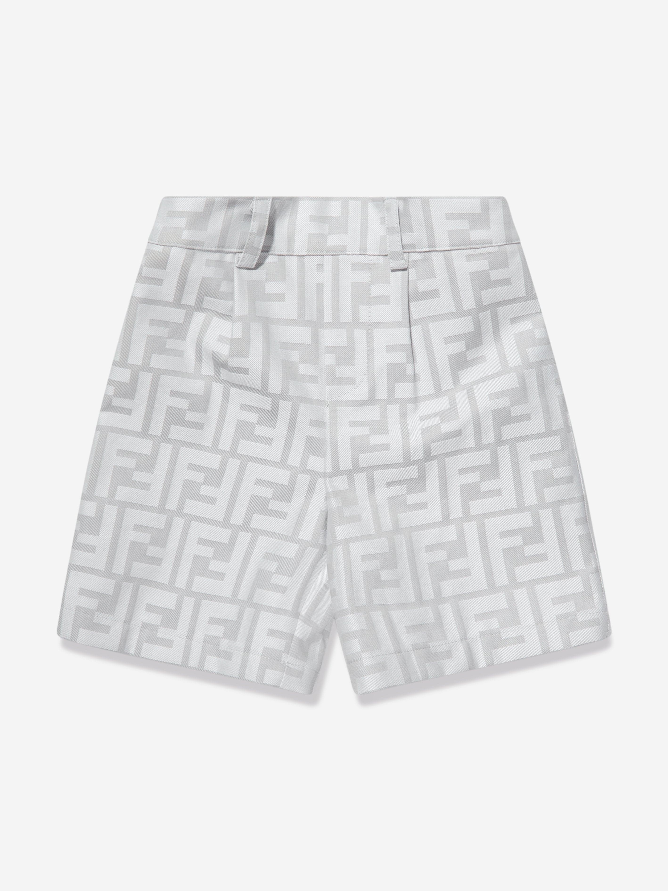 Fendi Baby Boys FF Romper Outfit in Grey