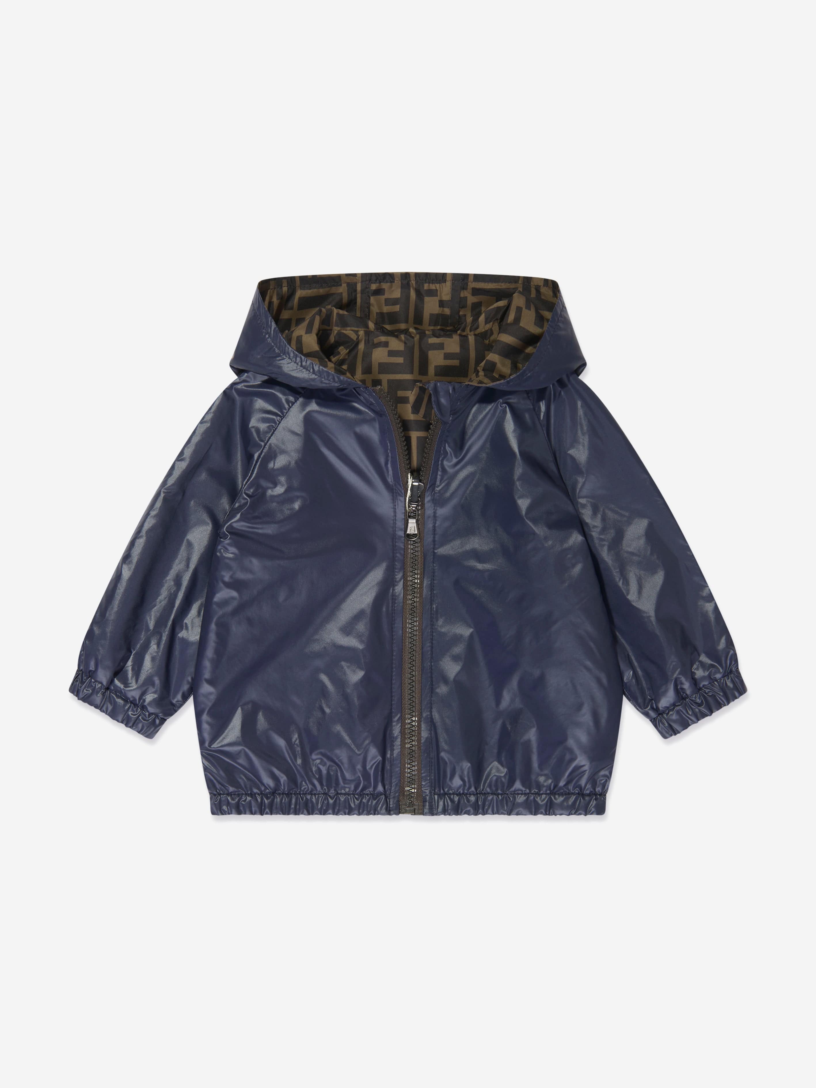 Fendi Baby Boys Reversible FF K-Way Jacket in Blue