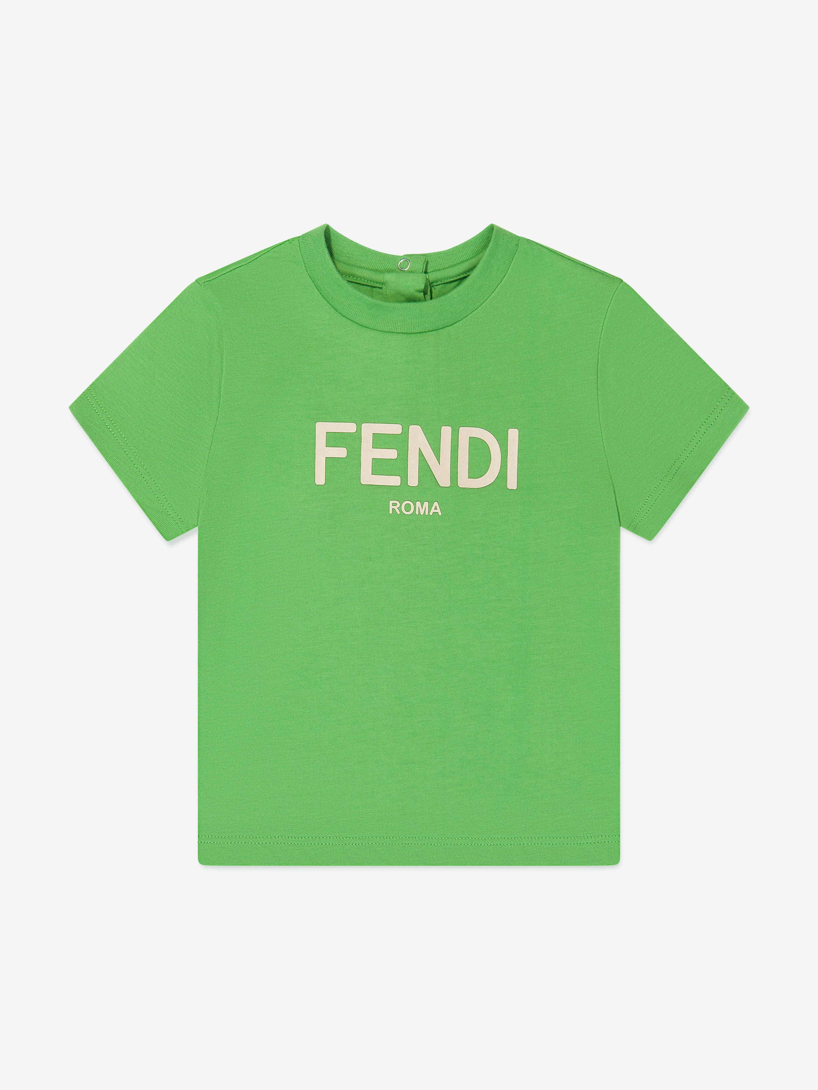 Fendi Baby Logo Print T-Shirt in Green