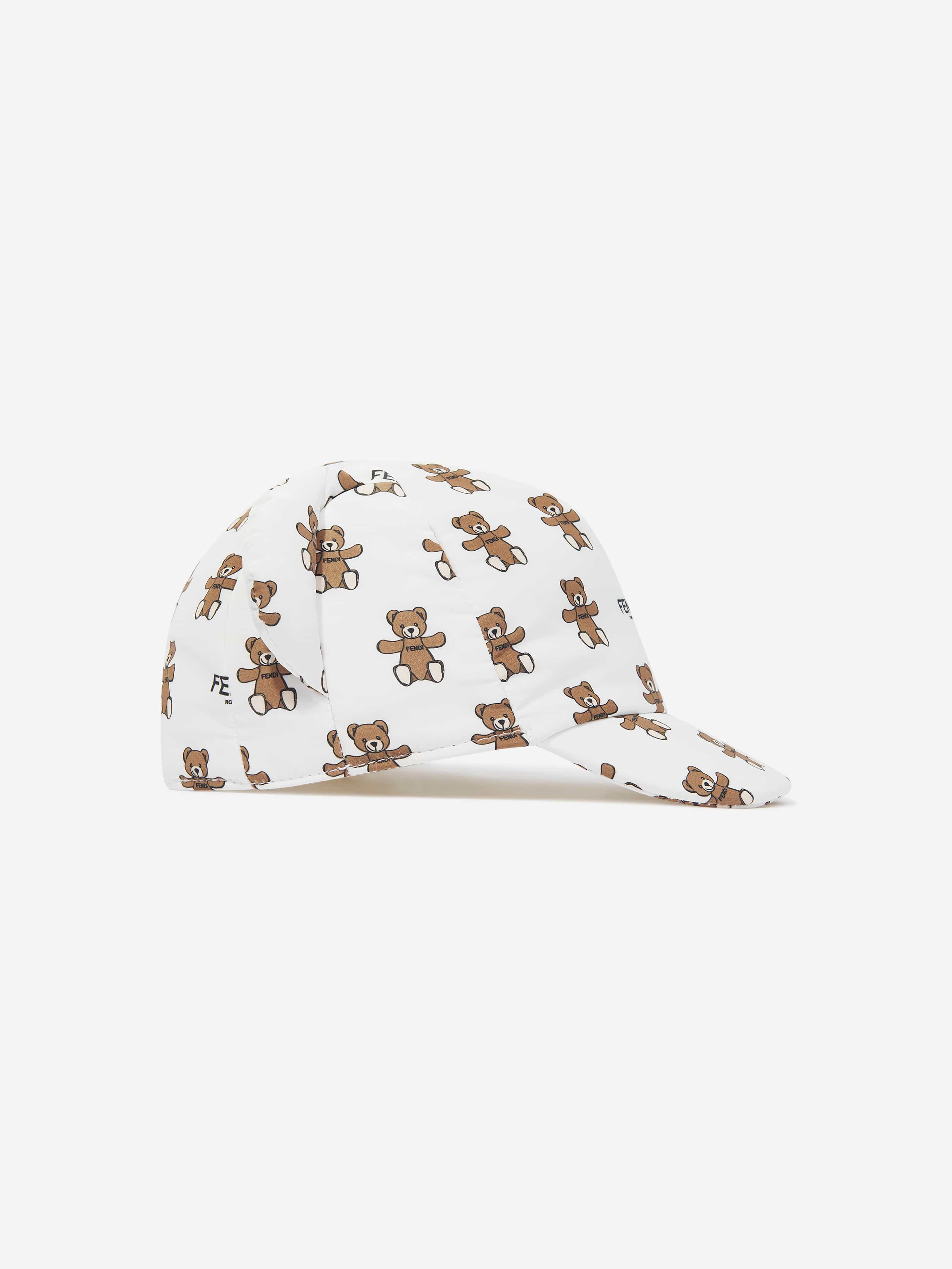 Fendi Baby Teddy Bear Cap in Ivory