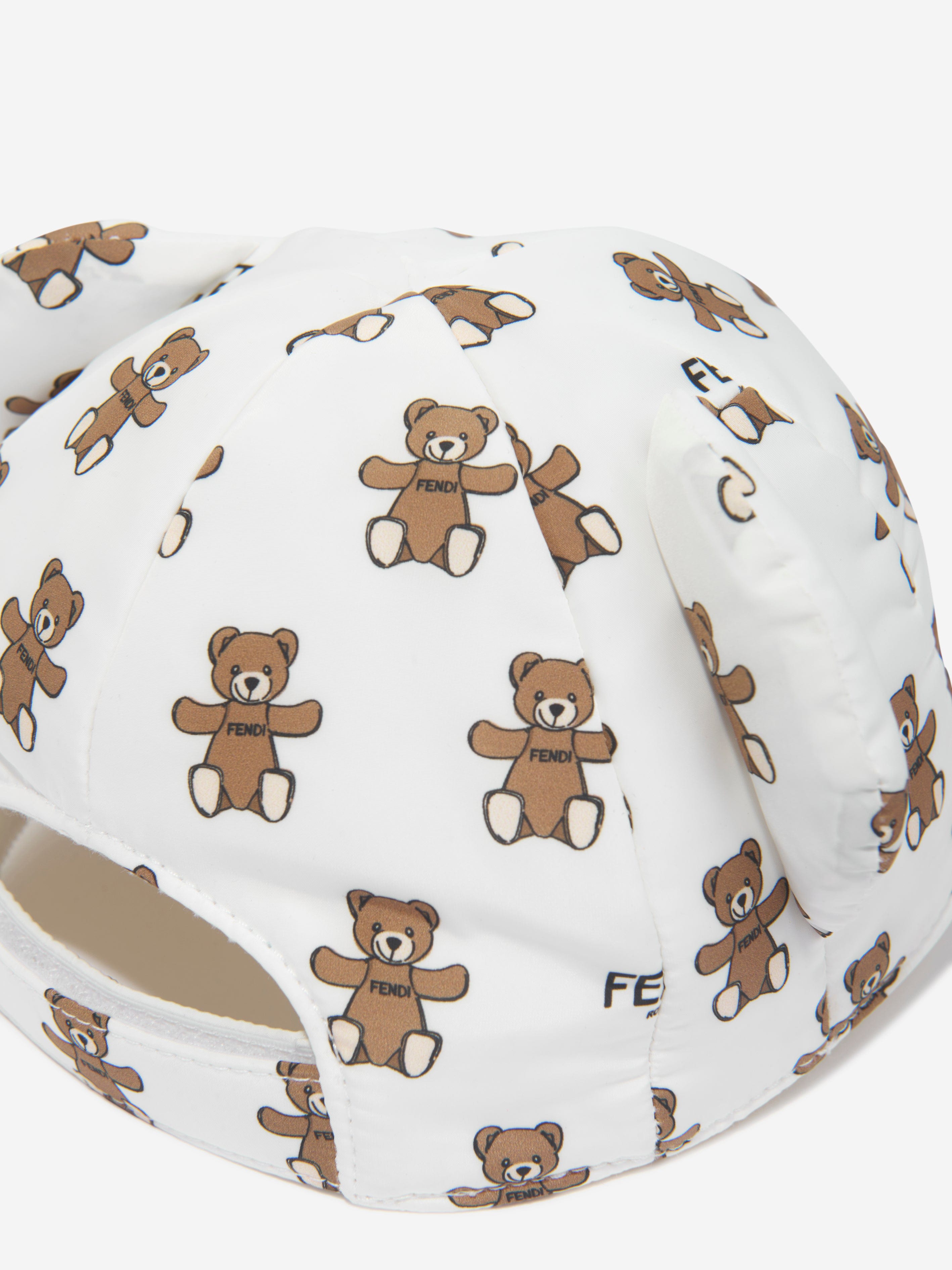 Fendi Baby Teddy Bear Cap in Ivory