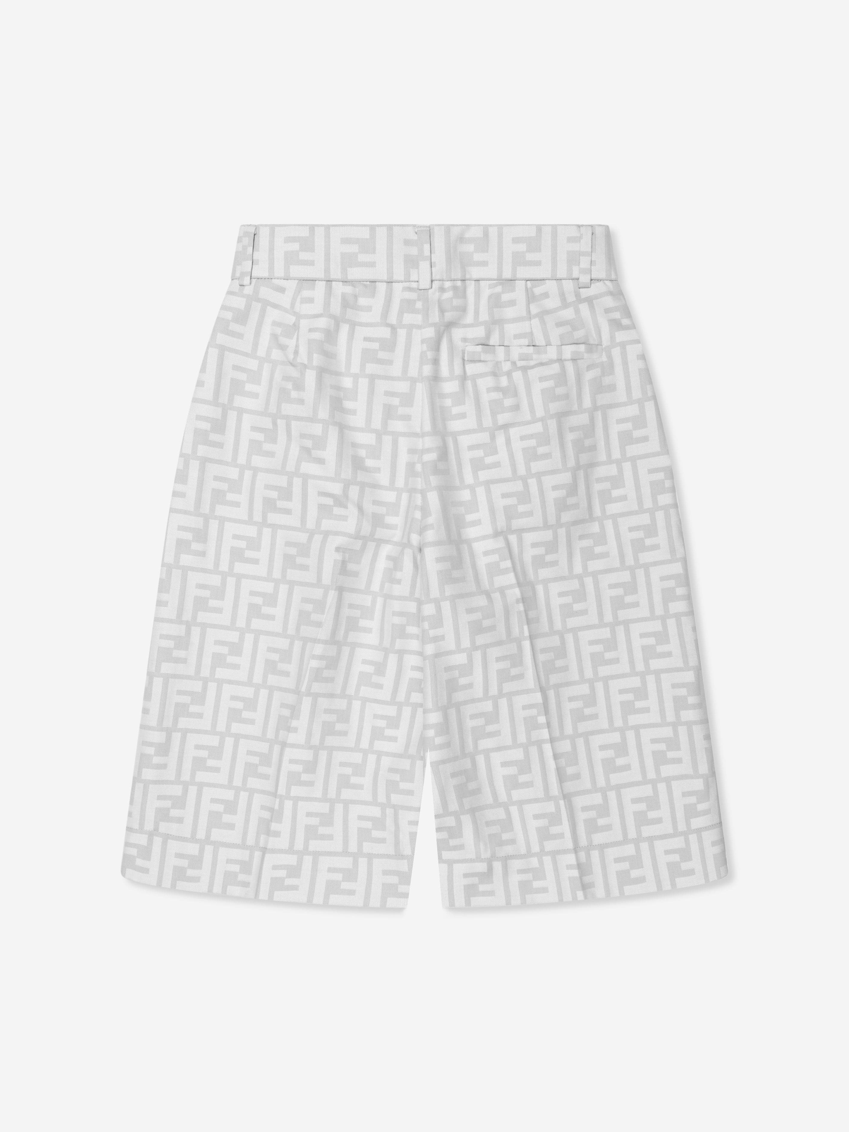 Fendi Boys FF Logo Shorts in Grey