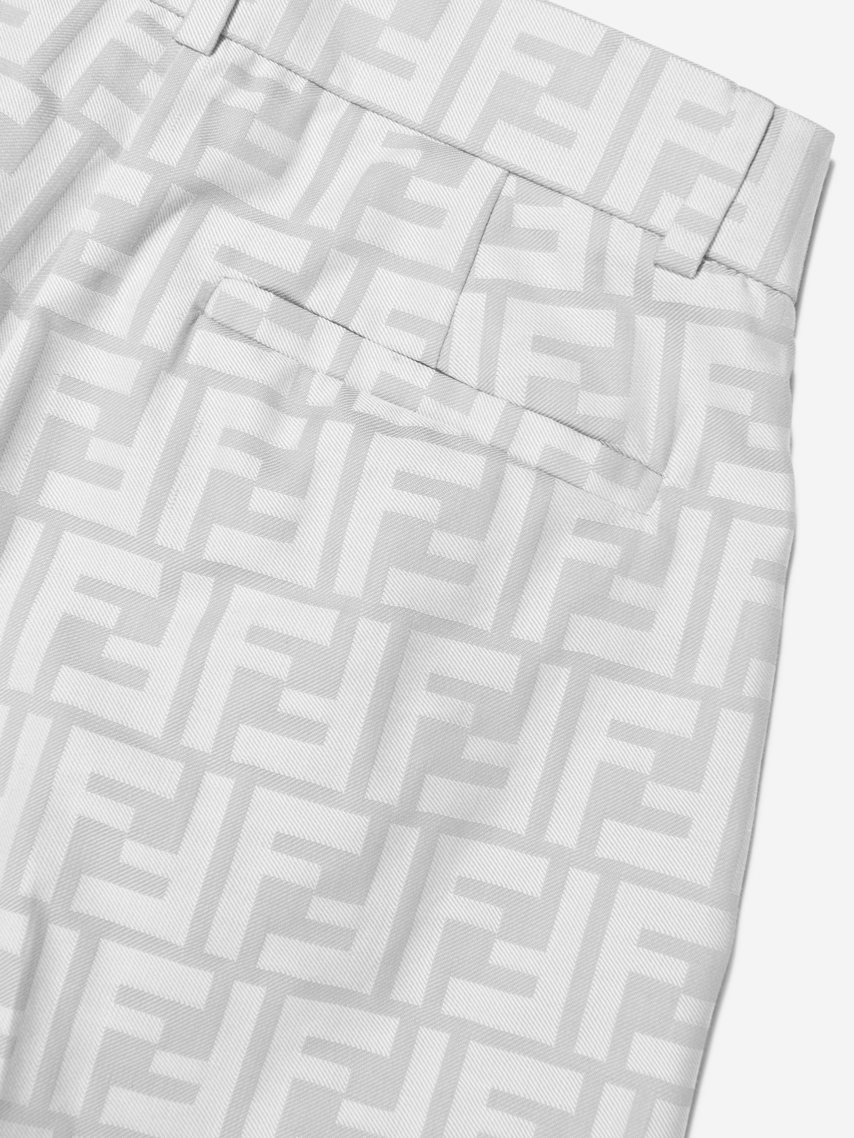 Fendi Boys FF Logo Shorts in Grey