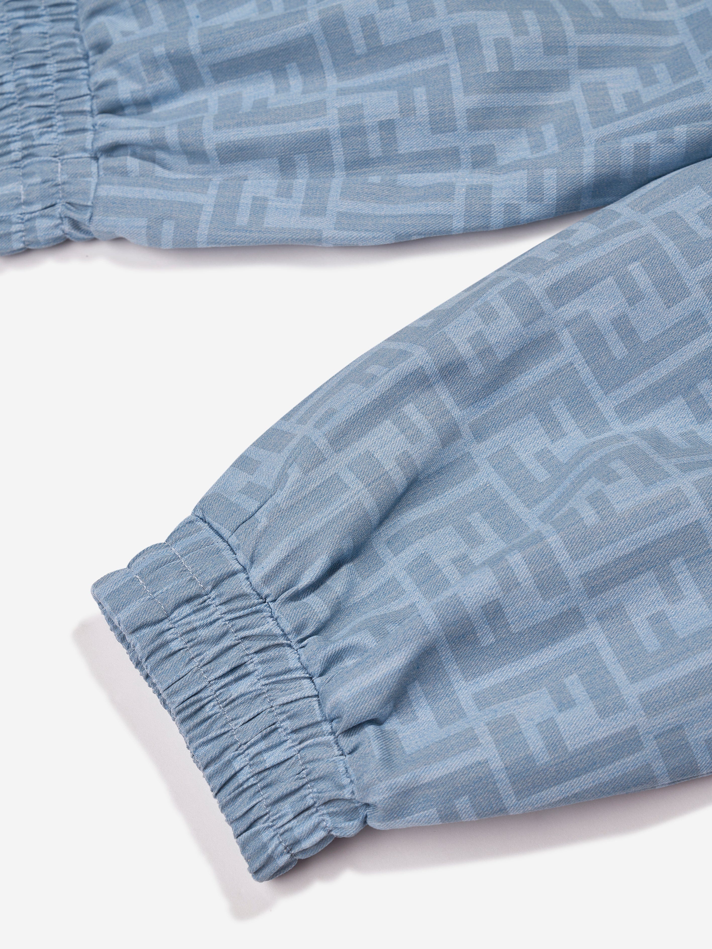 Fendi Boys Chambray FF Logo Joggers in Blue