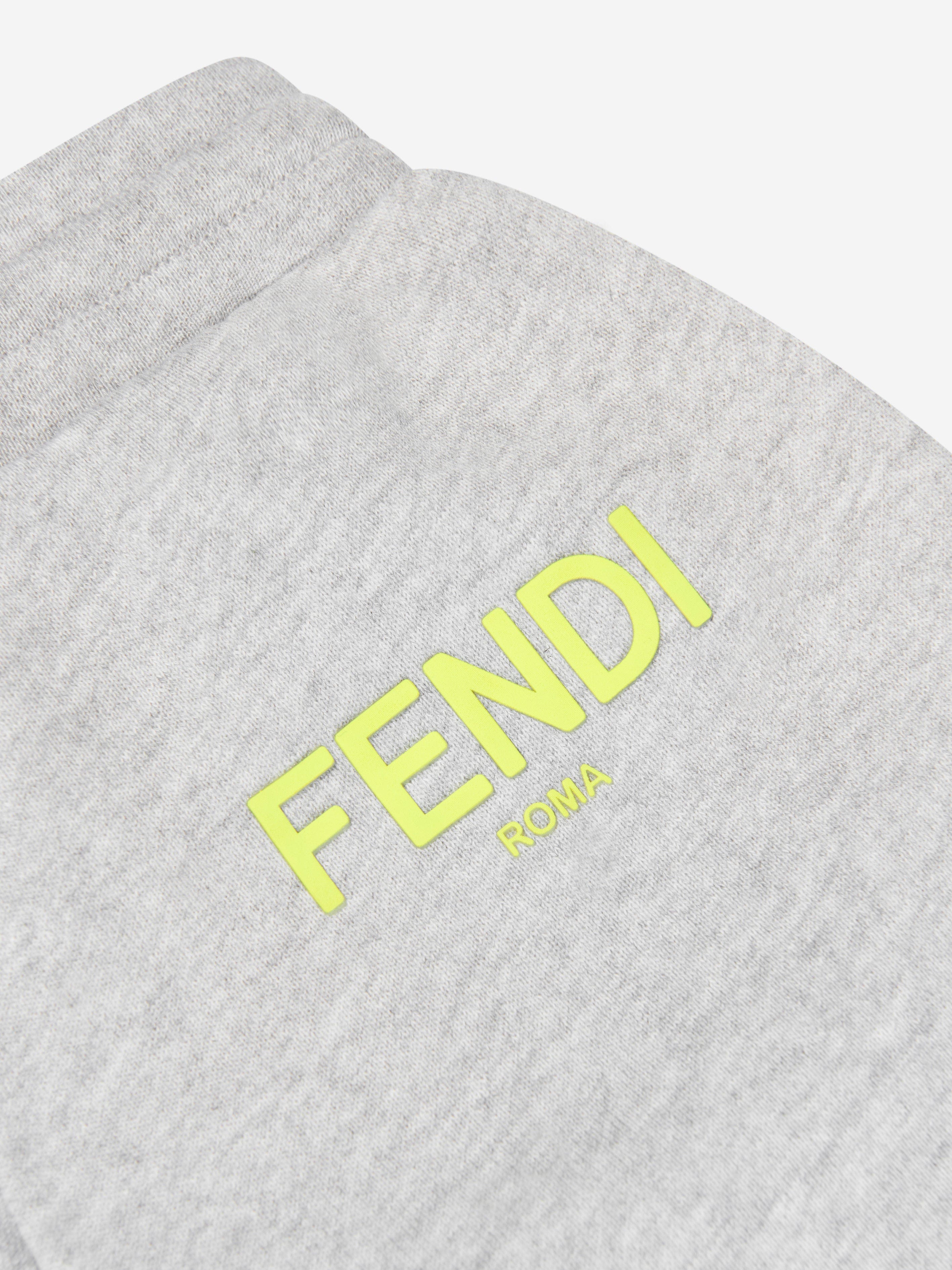 Fendi Boys FF Logo Pocket Joggers in Grey