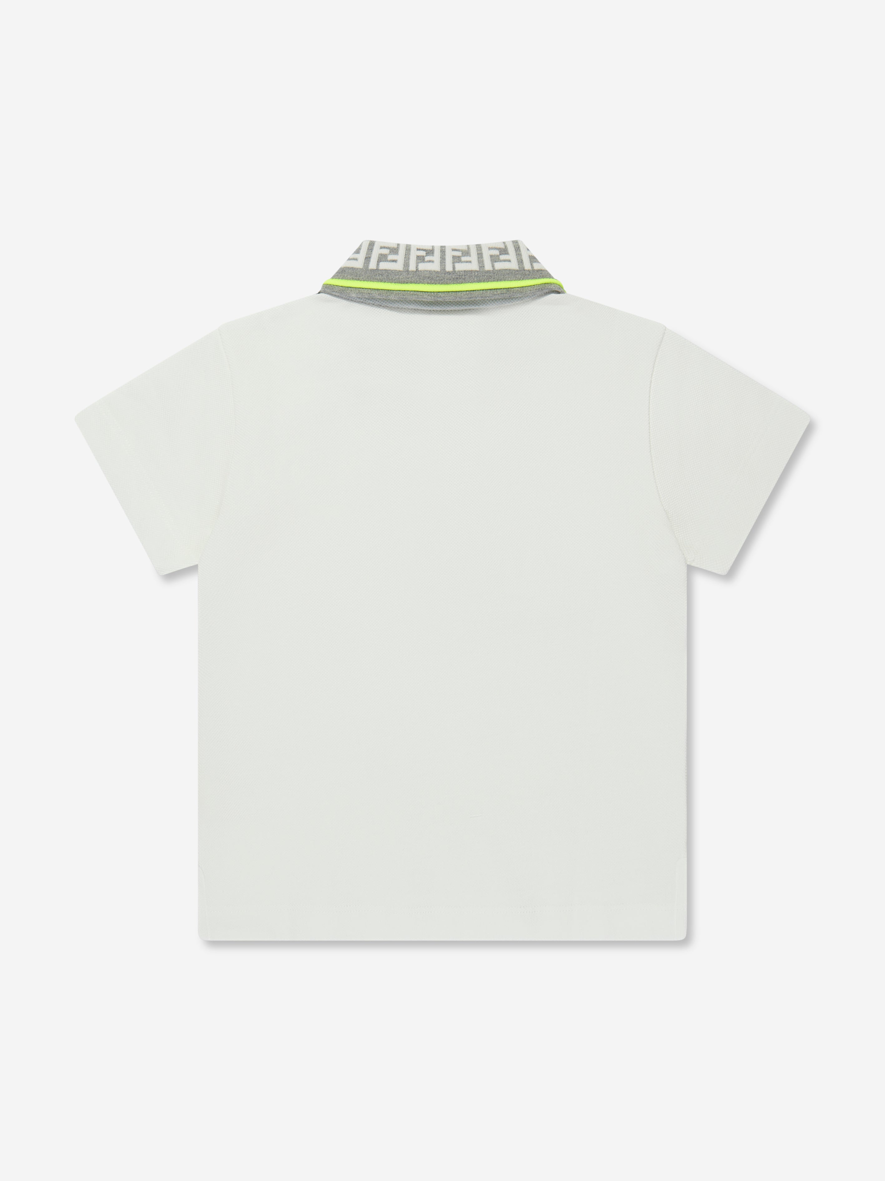 Fendi Boys Logo Polo Shirt in Ivory