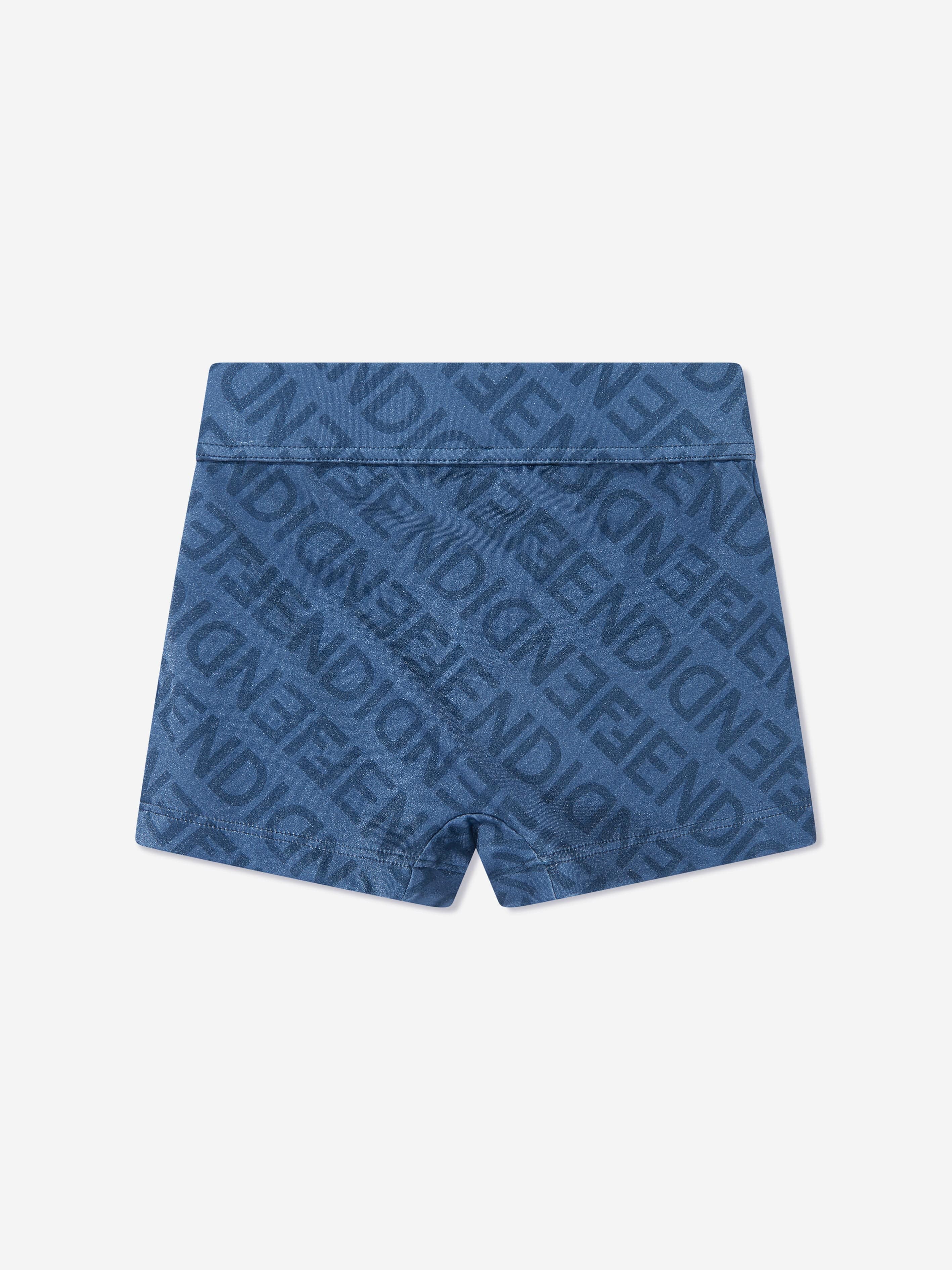 Fendi Boys FF Logo Swim Shorts in Blue