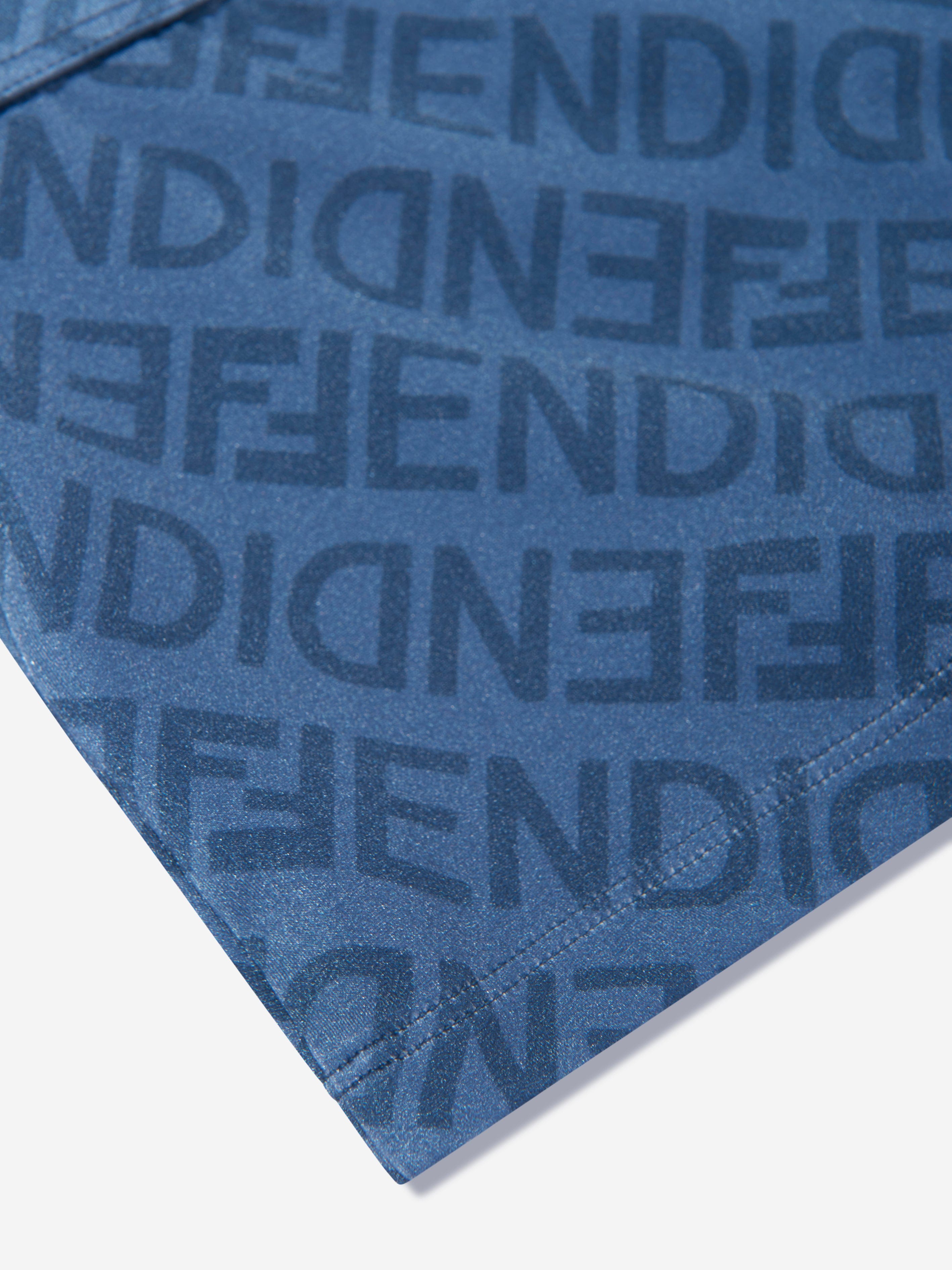 Fendi Boys FF Logo Swim Shorts in Blue