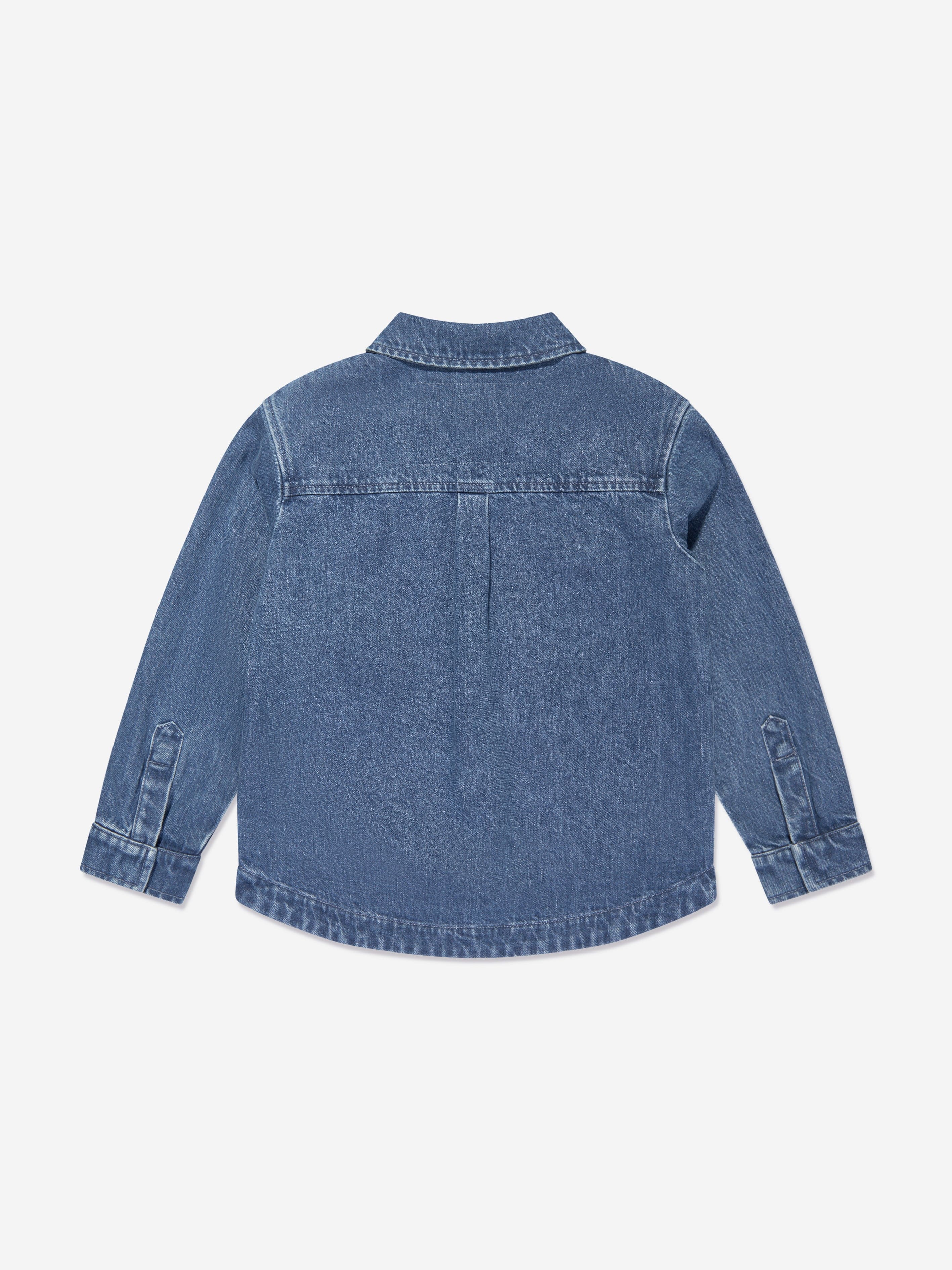 Fendi Kids FF Logo Denim Overshirt in Blue