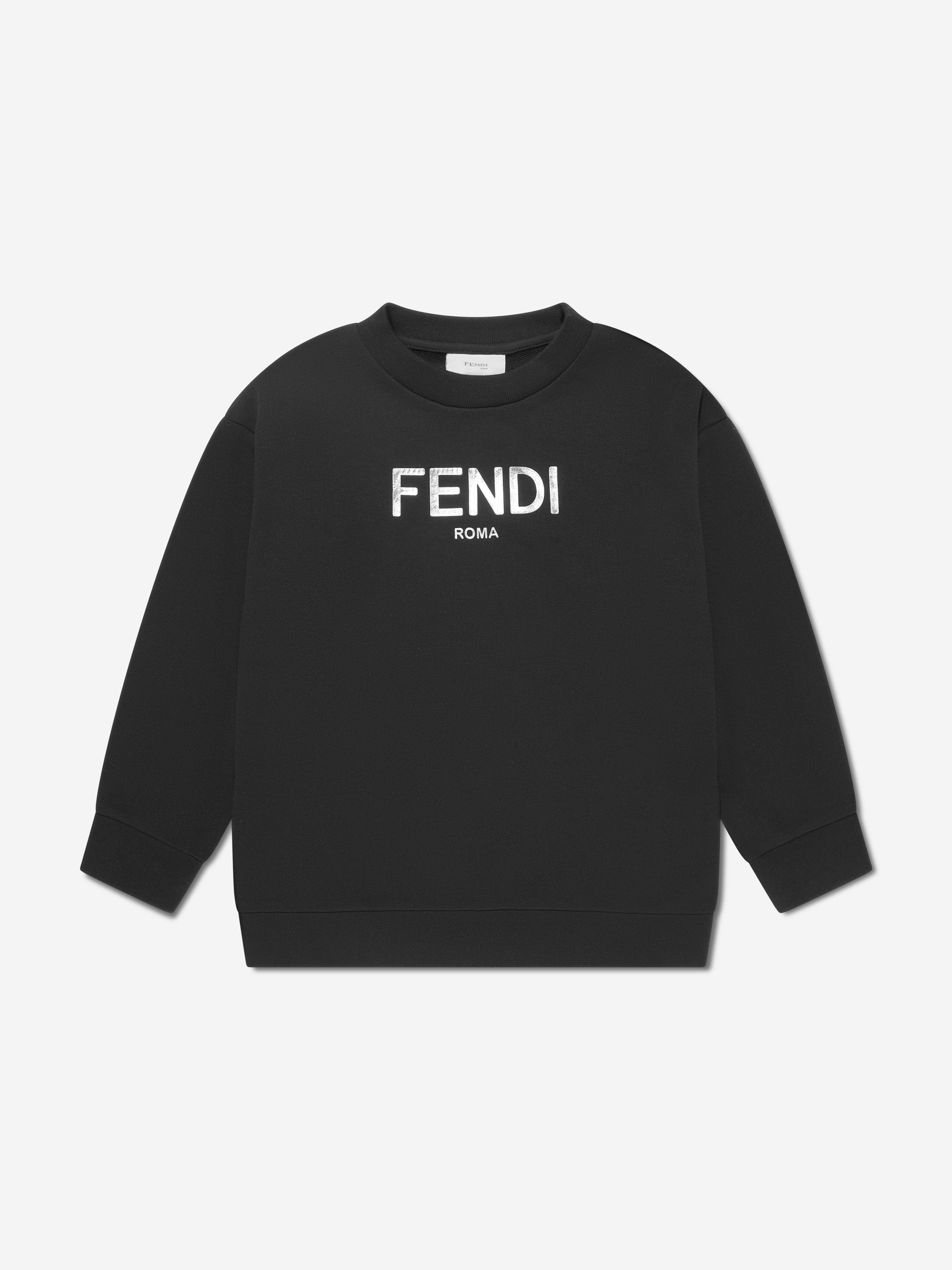 Fendi Kids Logo Sweatshirt in Black