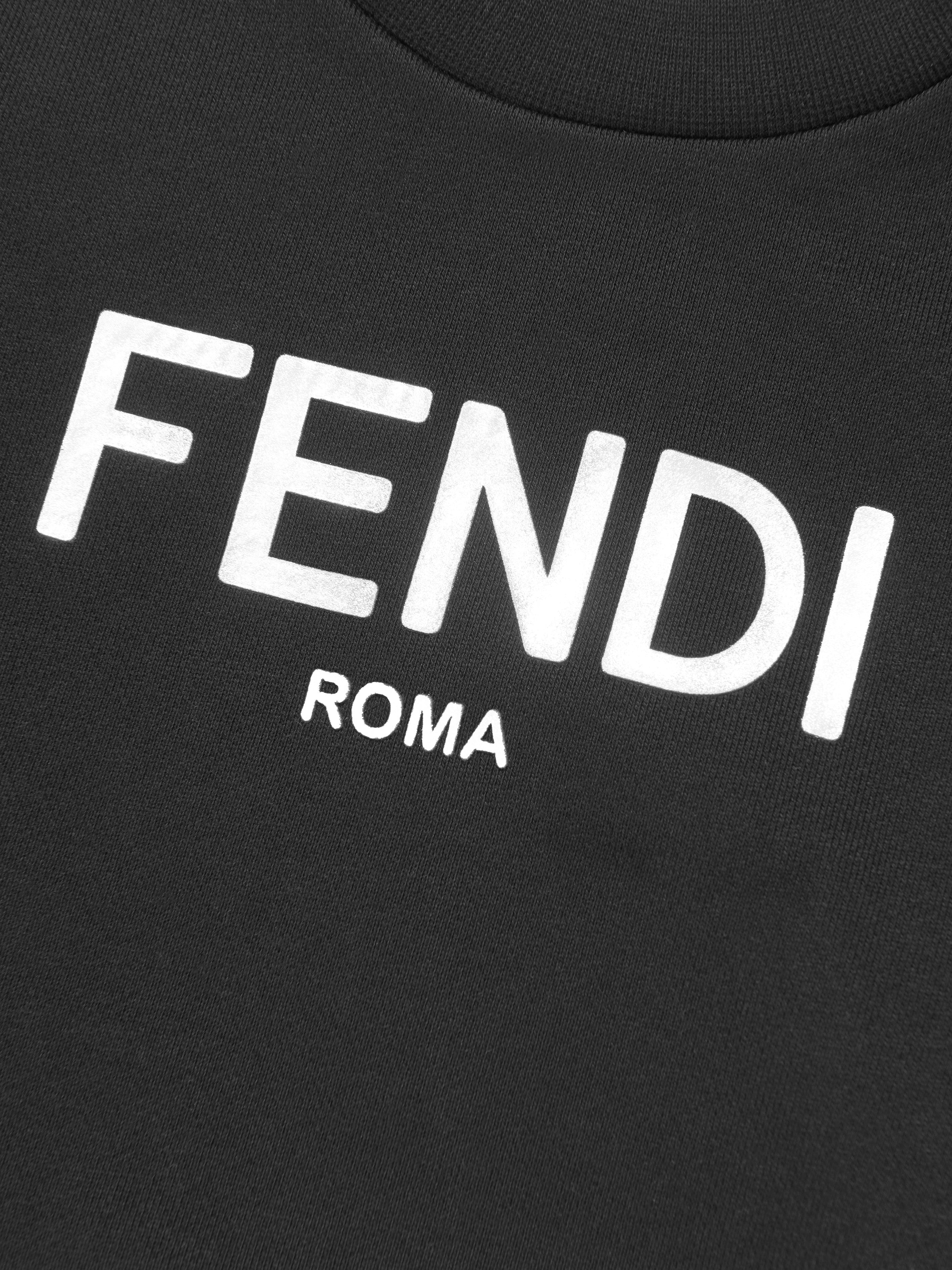 Fendi Kids Logo Sweatshirt in Black