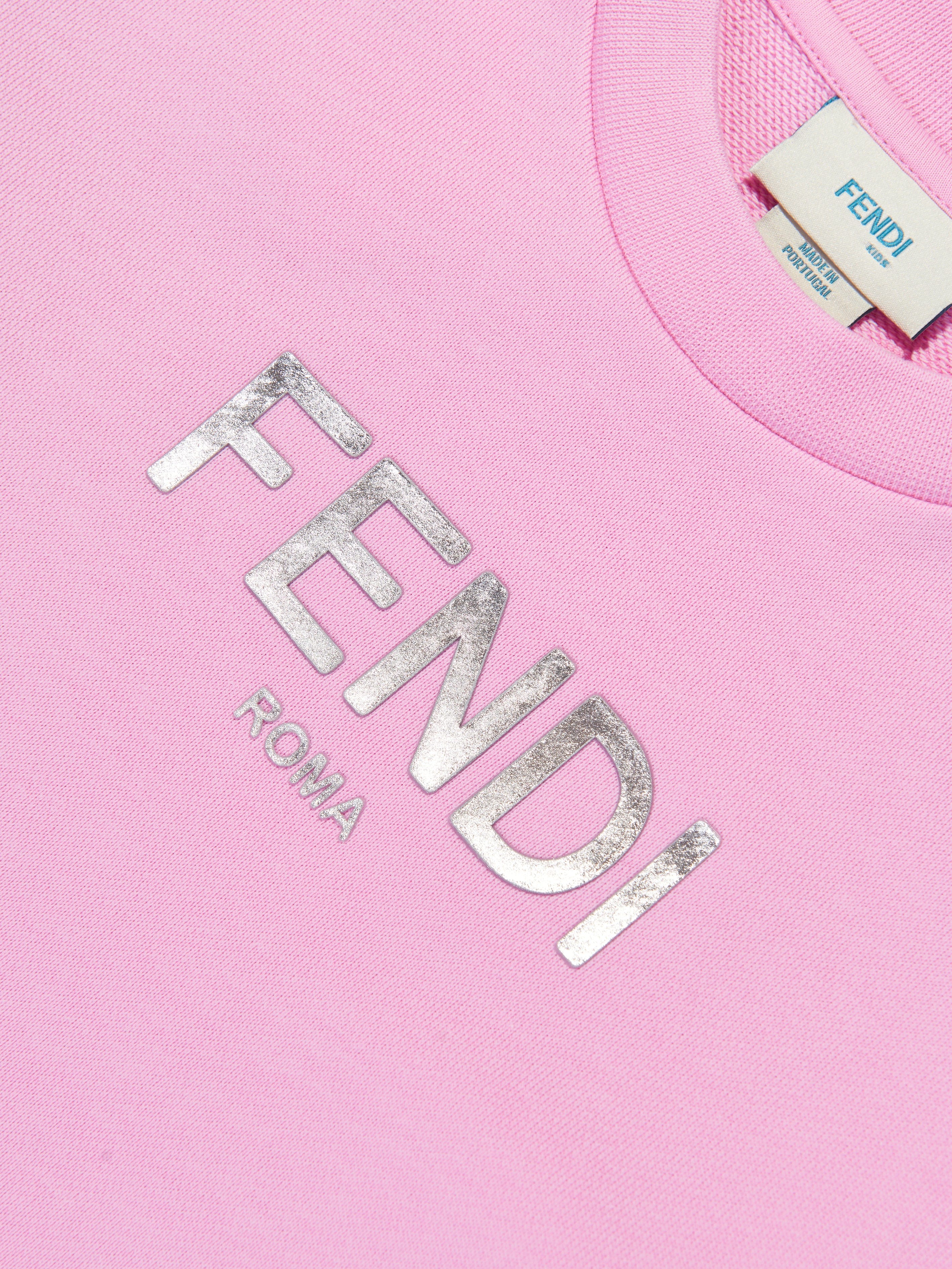 Fendi Girls Logo Sweatshirt in Pink