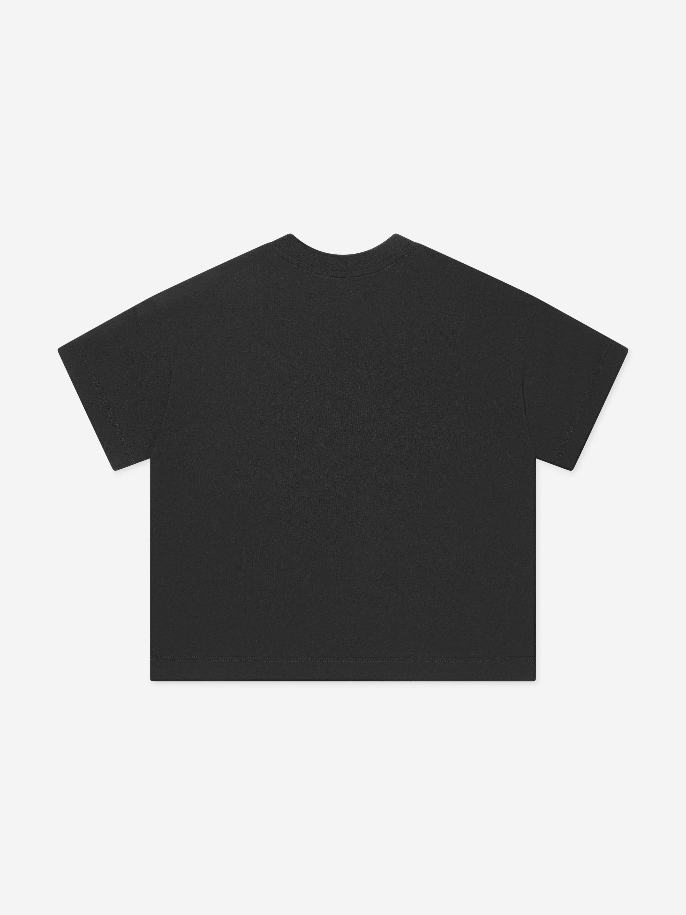 Fendi Kids Metallic Logo T-Shirt in Black