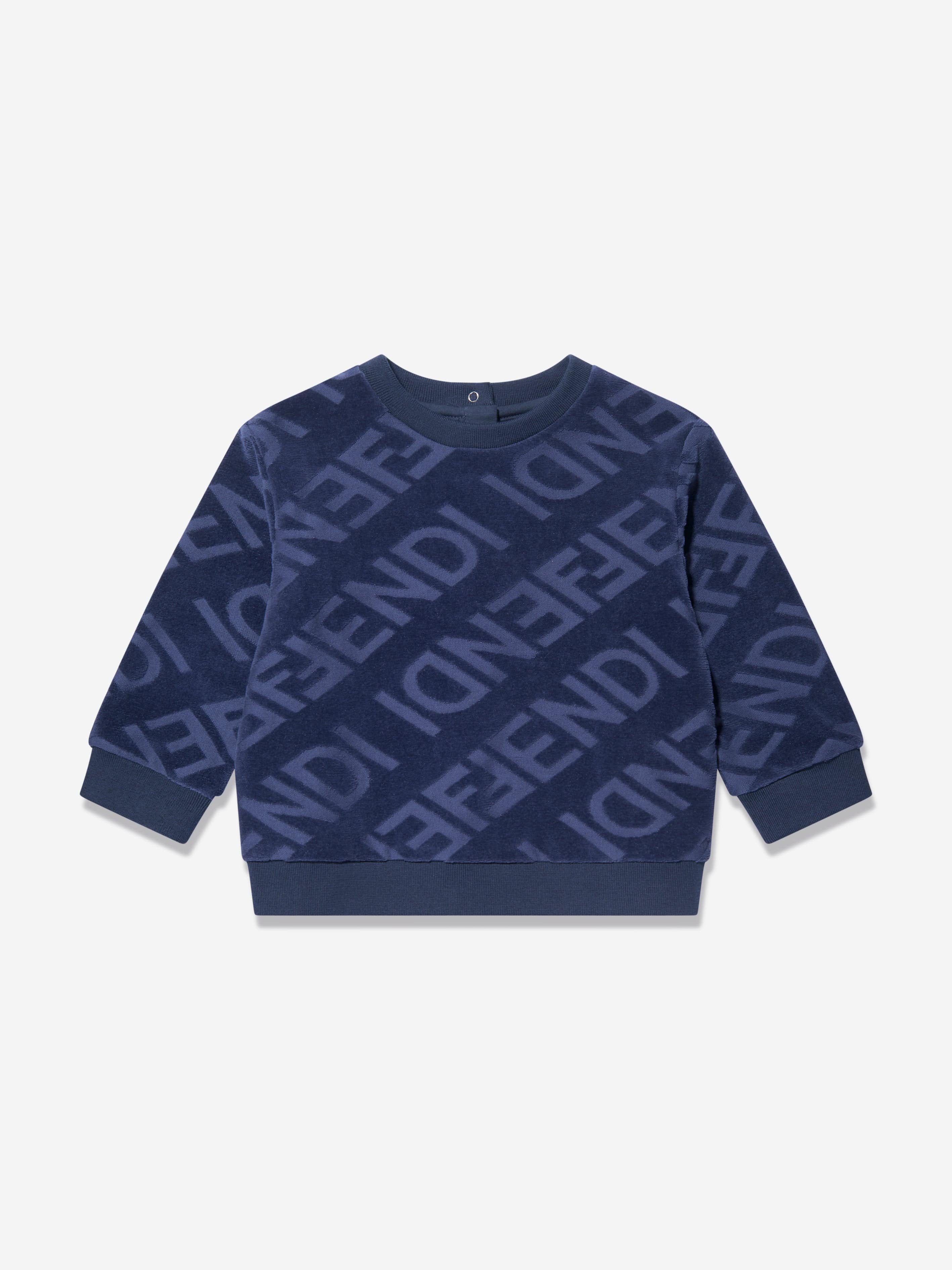 Fendi Baby Boys Logo Sweatshirt in Blue