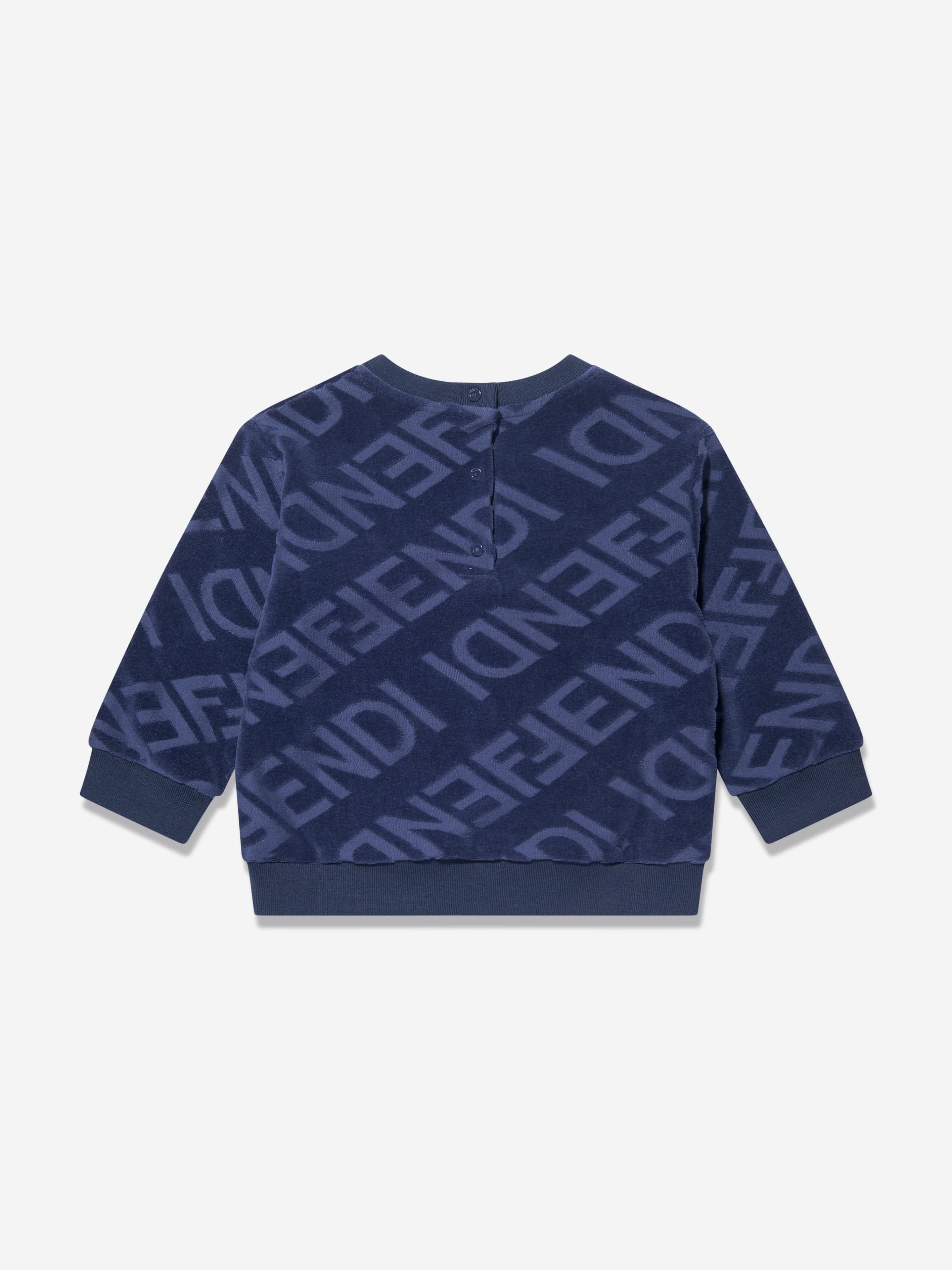 Fendi Baby Boys Logo Sweatshirt in Blue