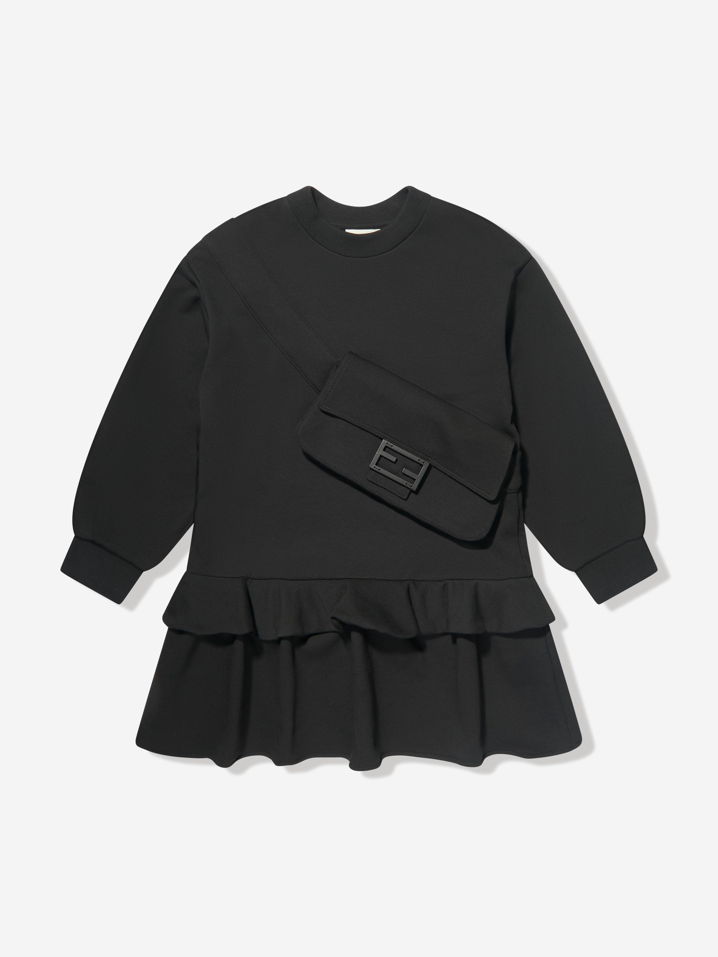 Fendi Girls Sweater Dress in Black