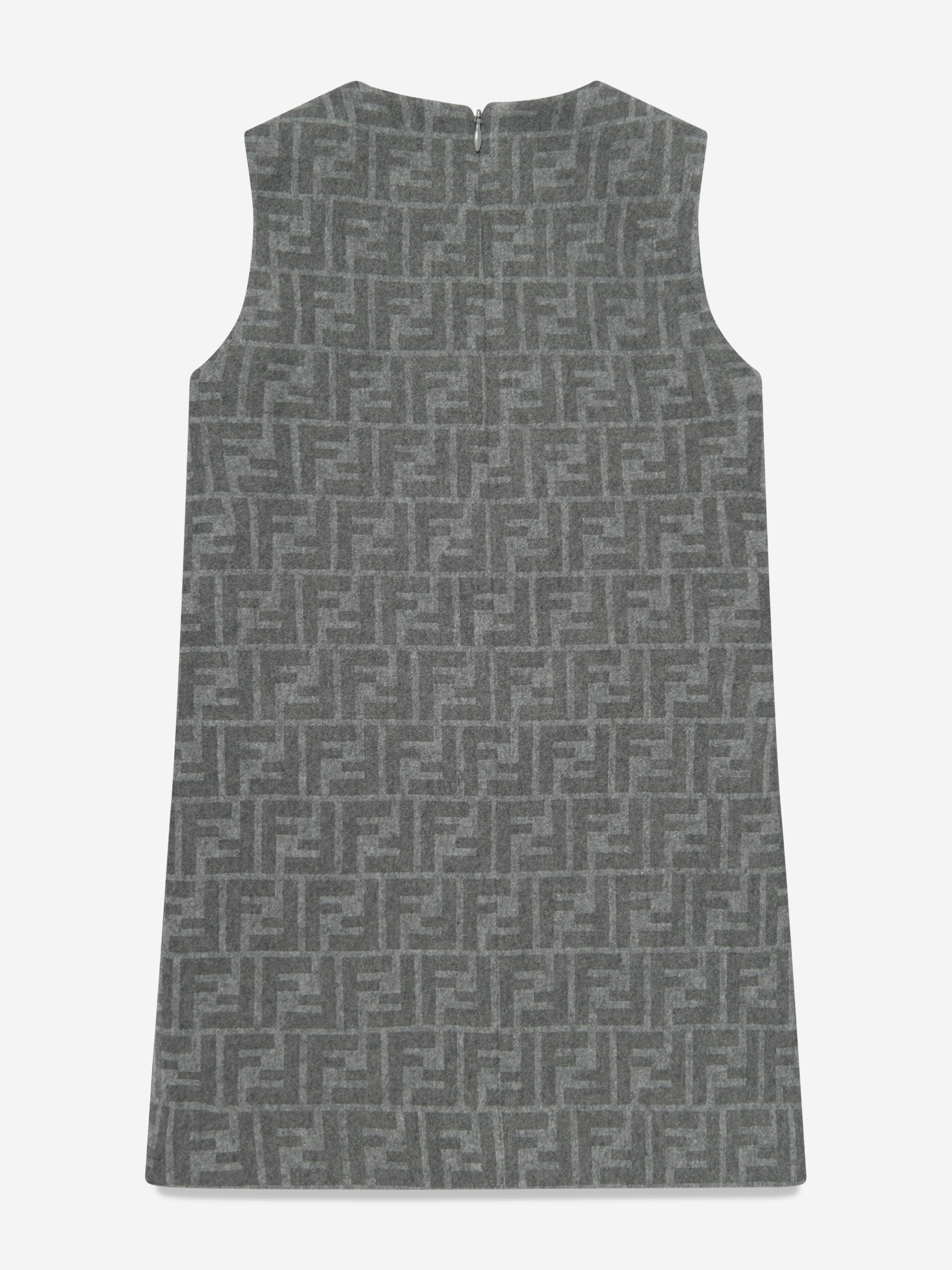 Fendi Girls FF Wool Dress in Grey