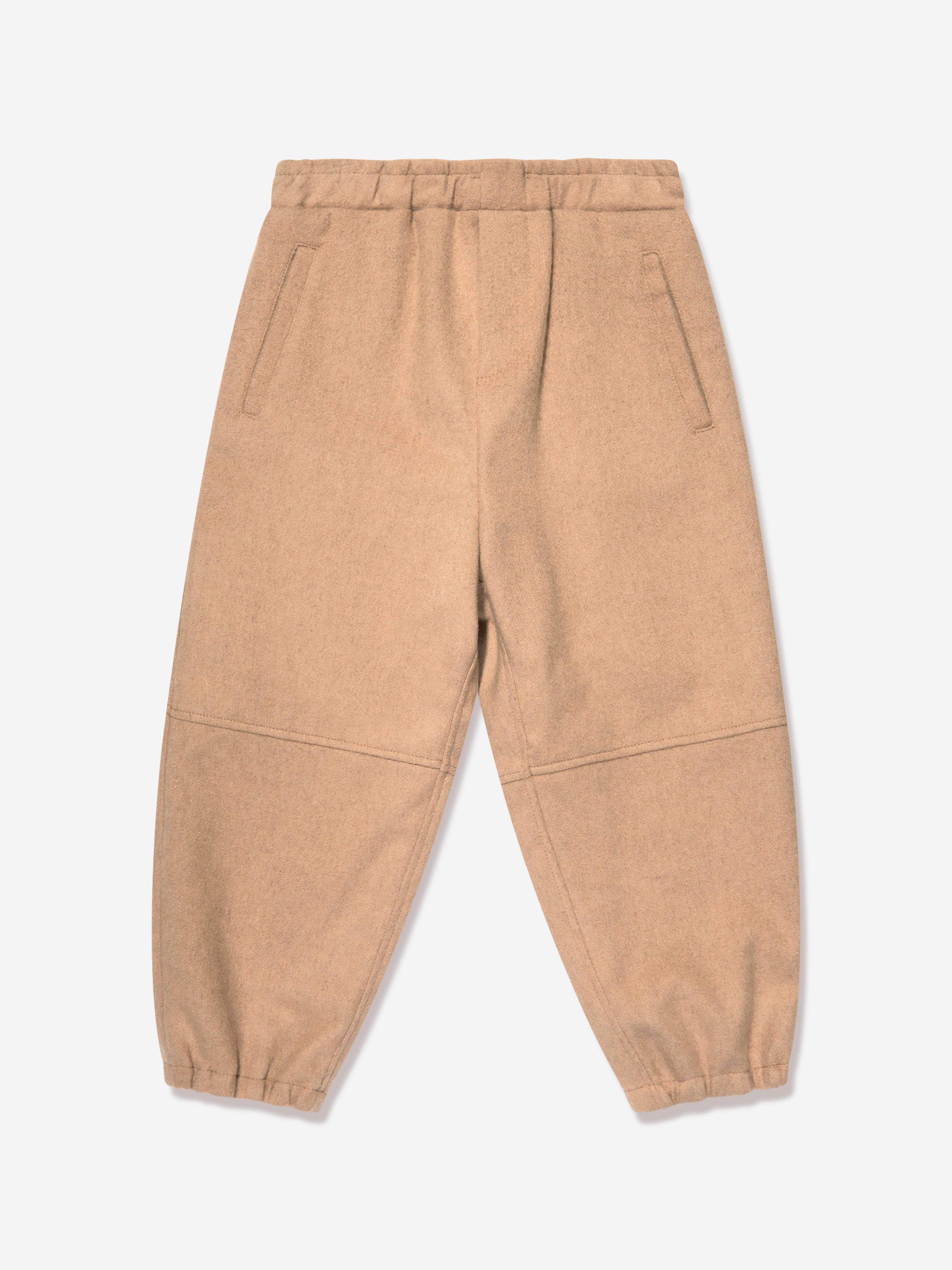 Fendi Boys FF Pocket Flannel Trousers in Beige