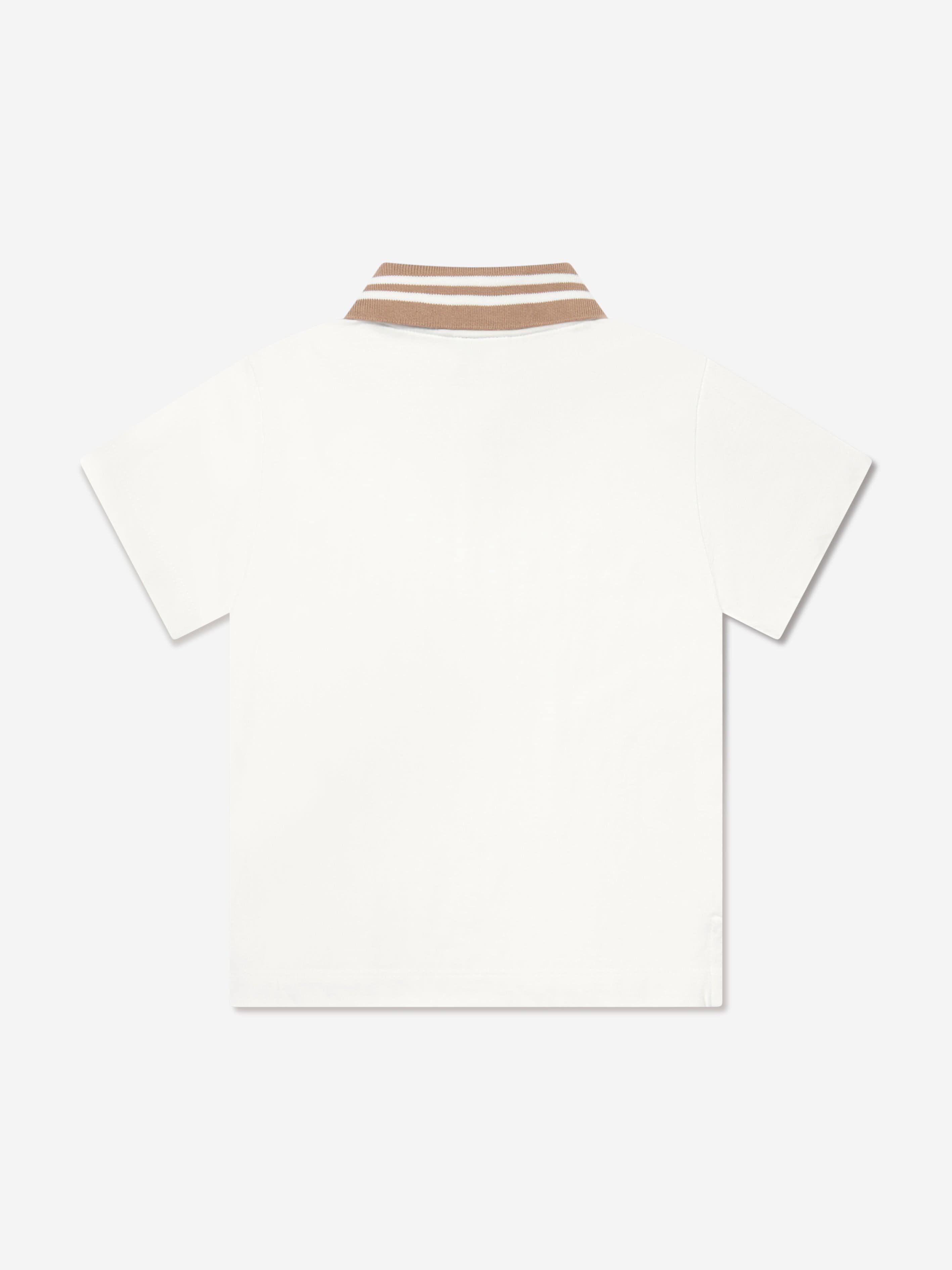 Fendi Boys Logo Polo Shirt in White