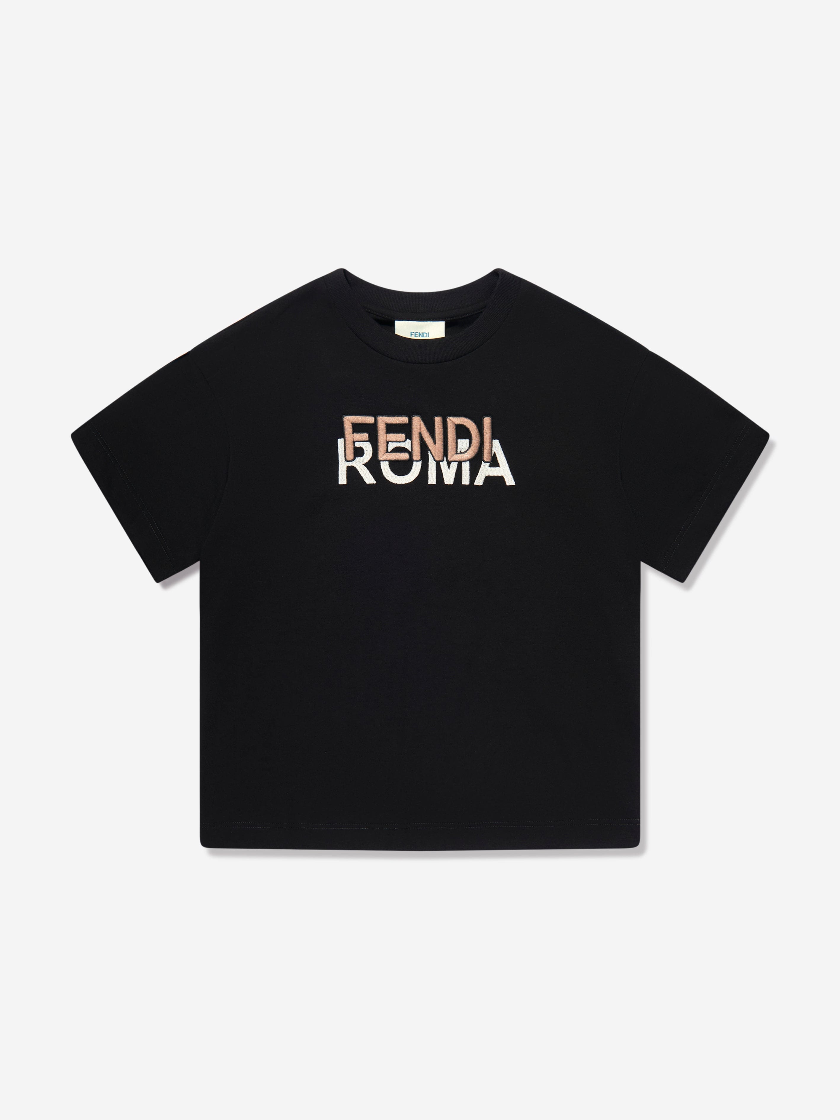 Fendi Kids Logo T-Shirt in Black