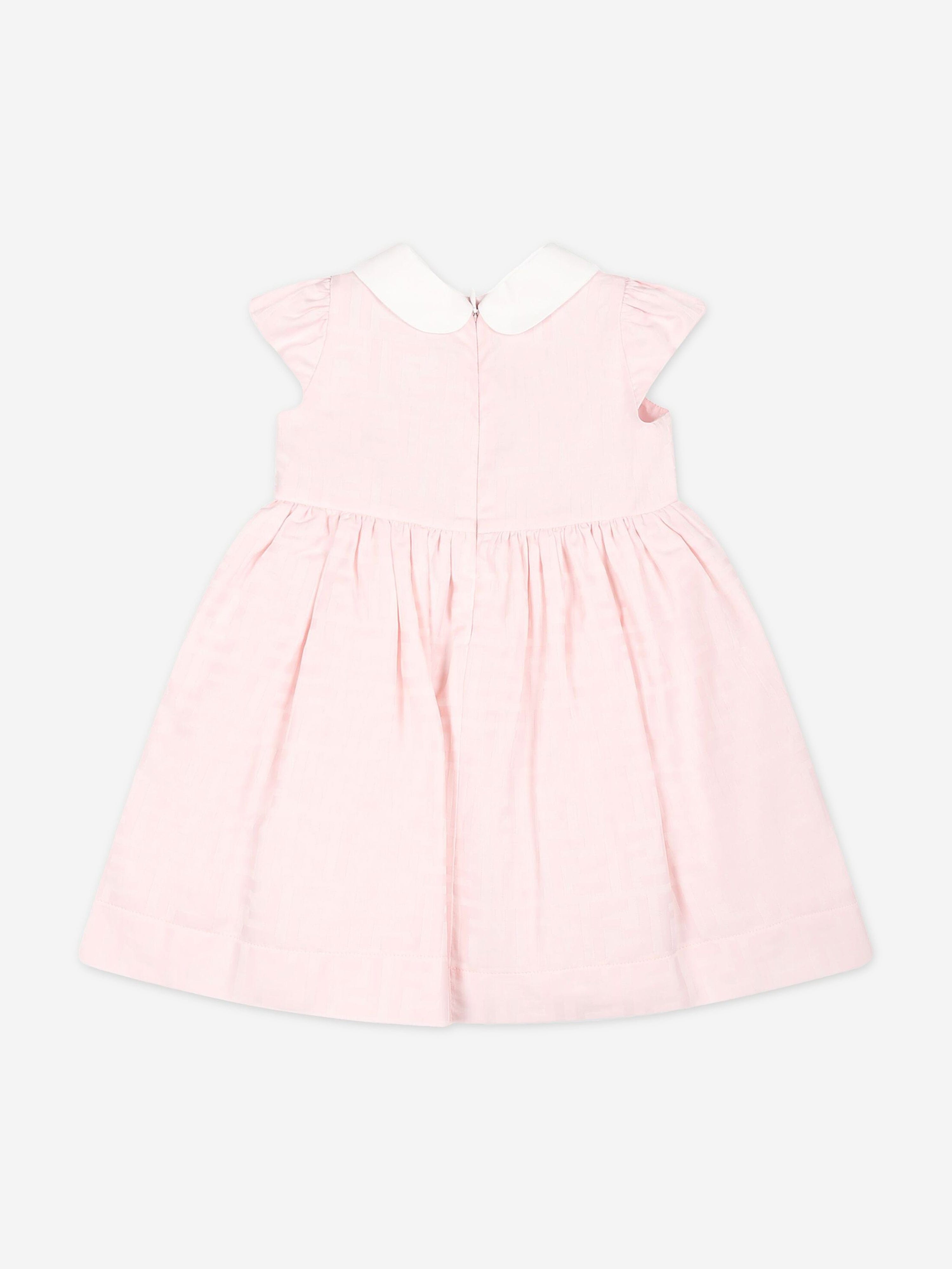 Fendi Baby Girls FF Jacquard Dress in Pink