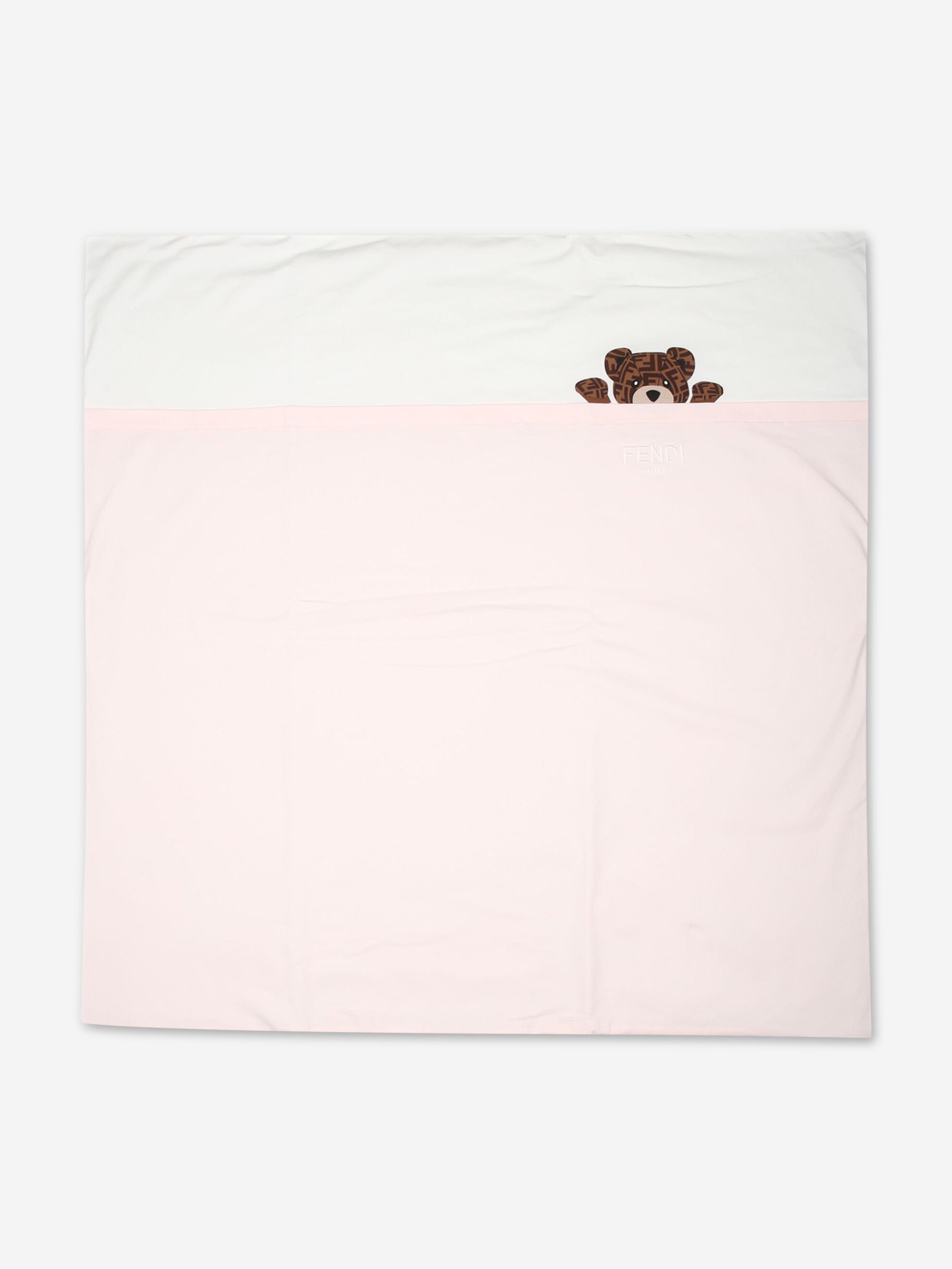 Fendi Baby Girls Bear Logo Blanket in Pink (85cm)