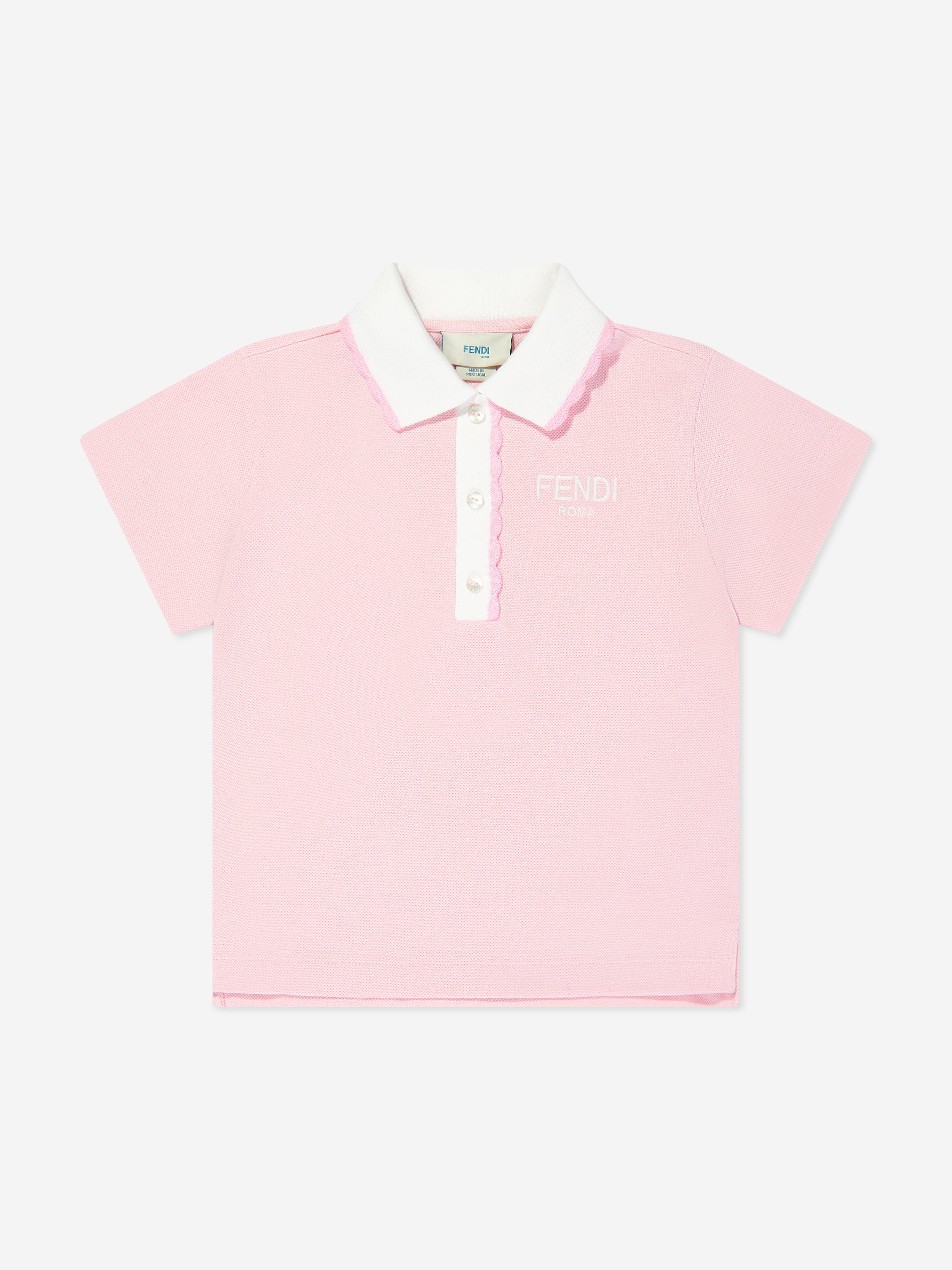 Fendi Girls Polo Shirt in Pink