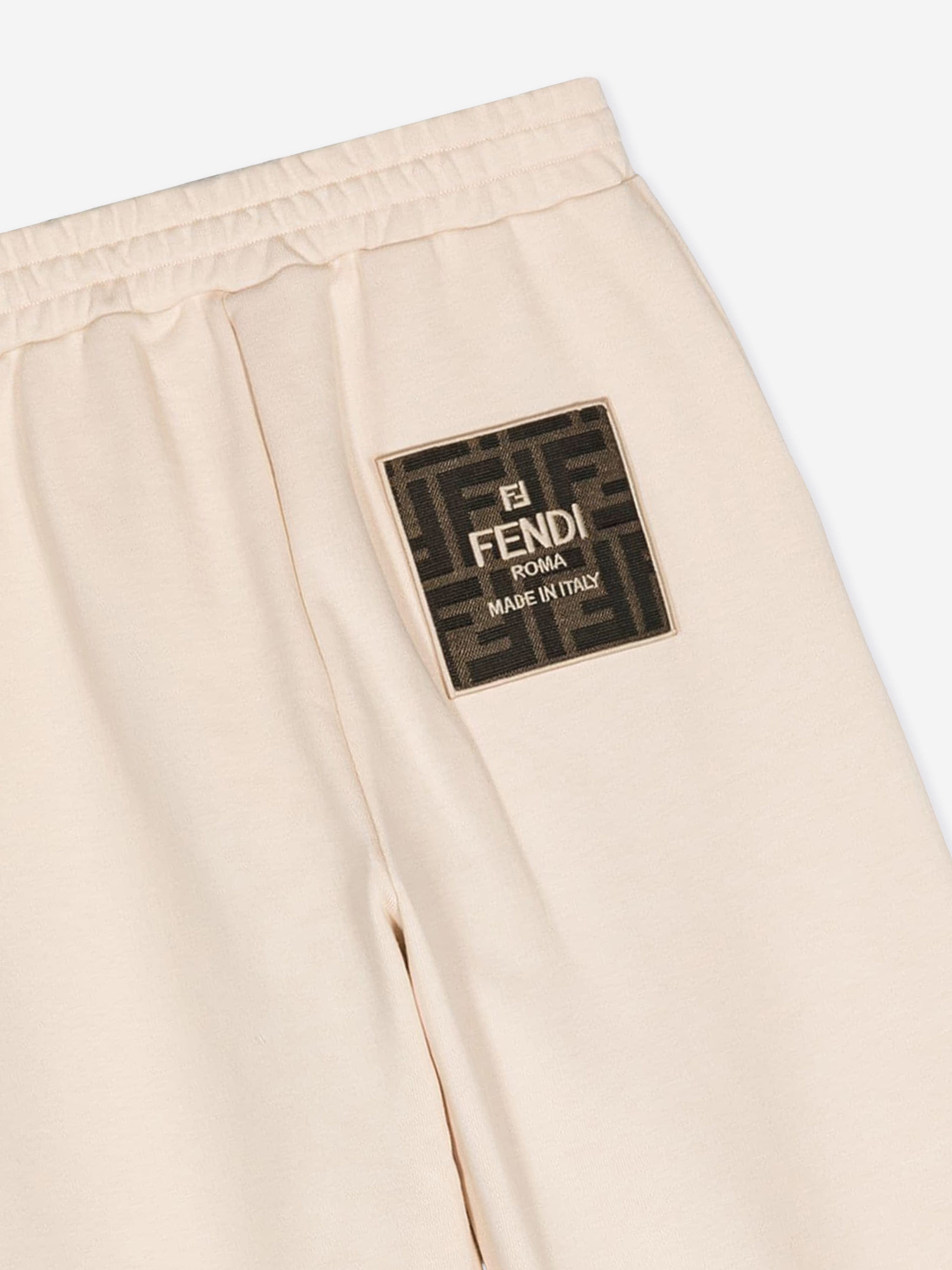 Fendi Kids Logo Joggers in Beige