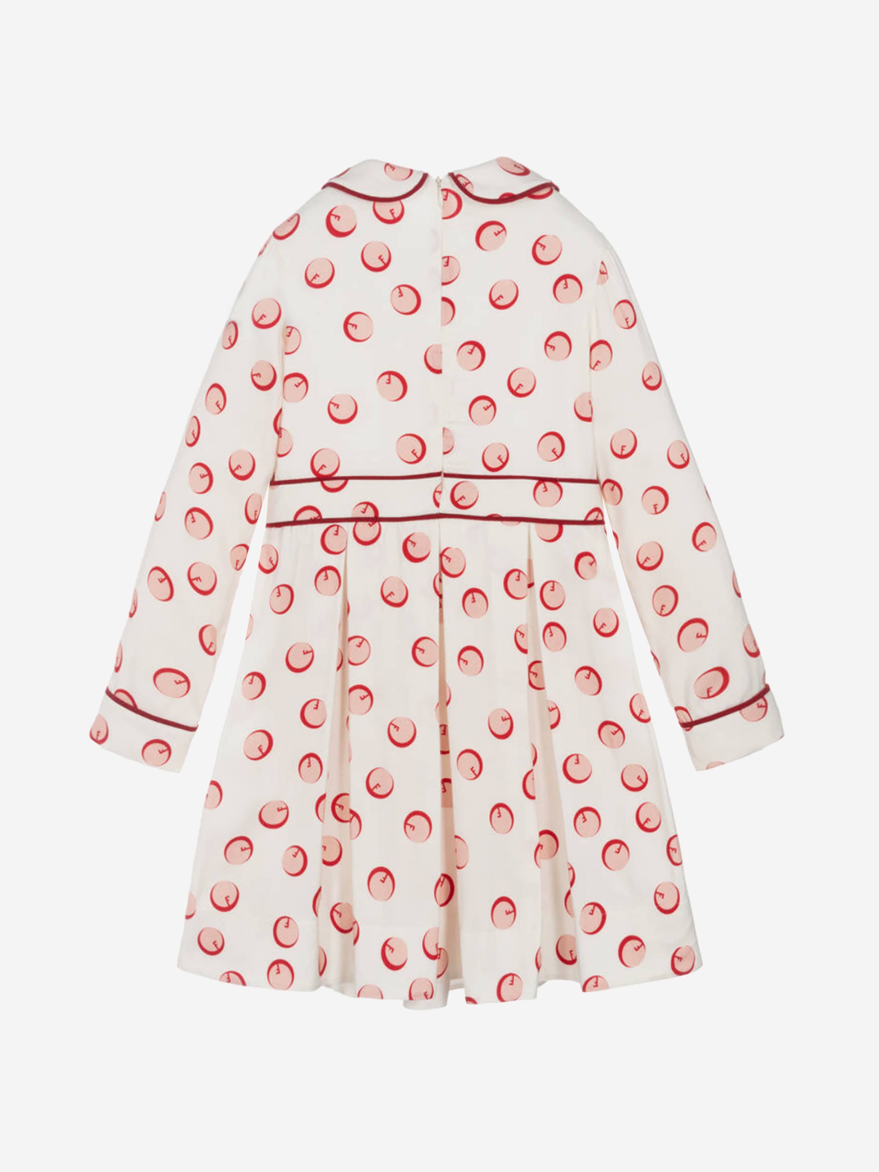 Girls Shadow Bubbles Dress in White