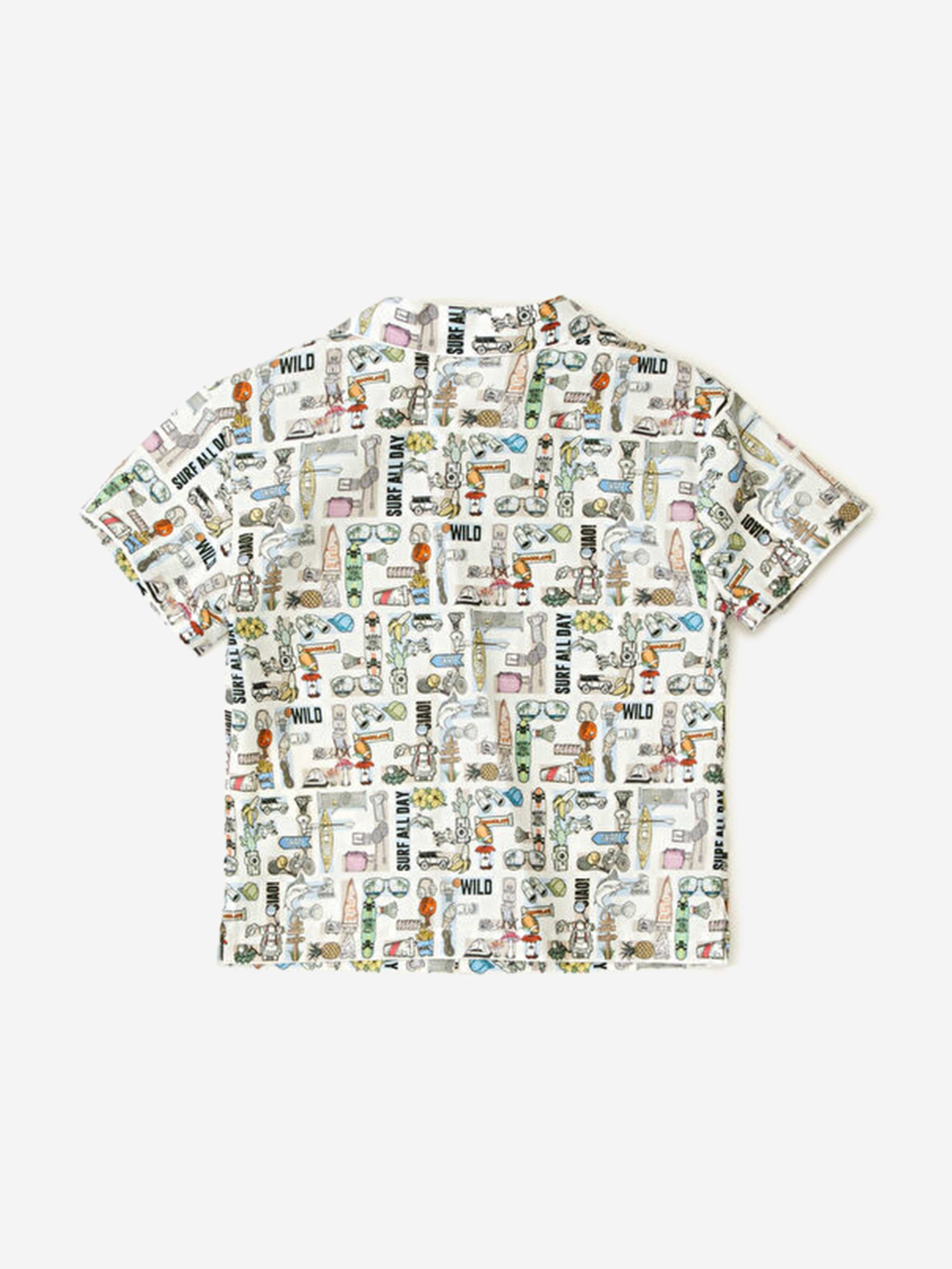 Fendi Baby Boys FF Logo Shirt in White