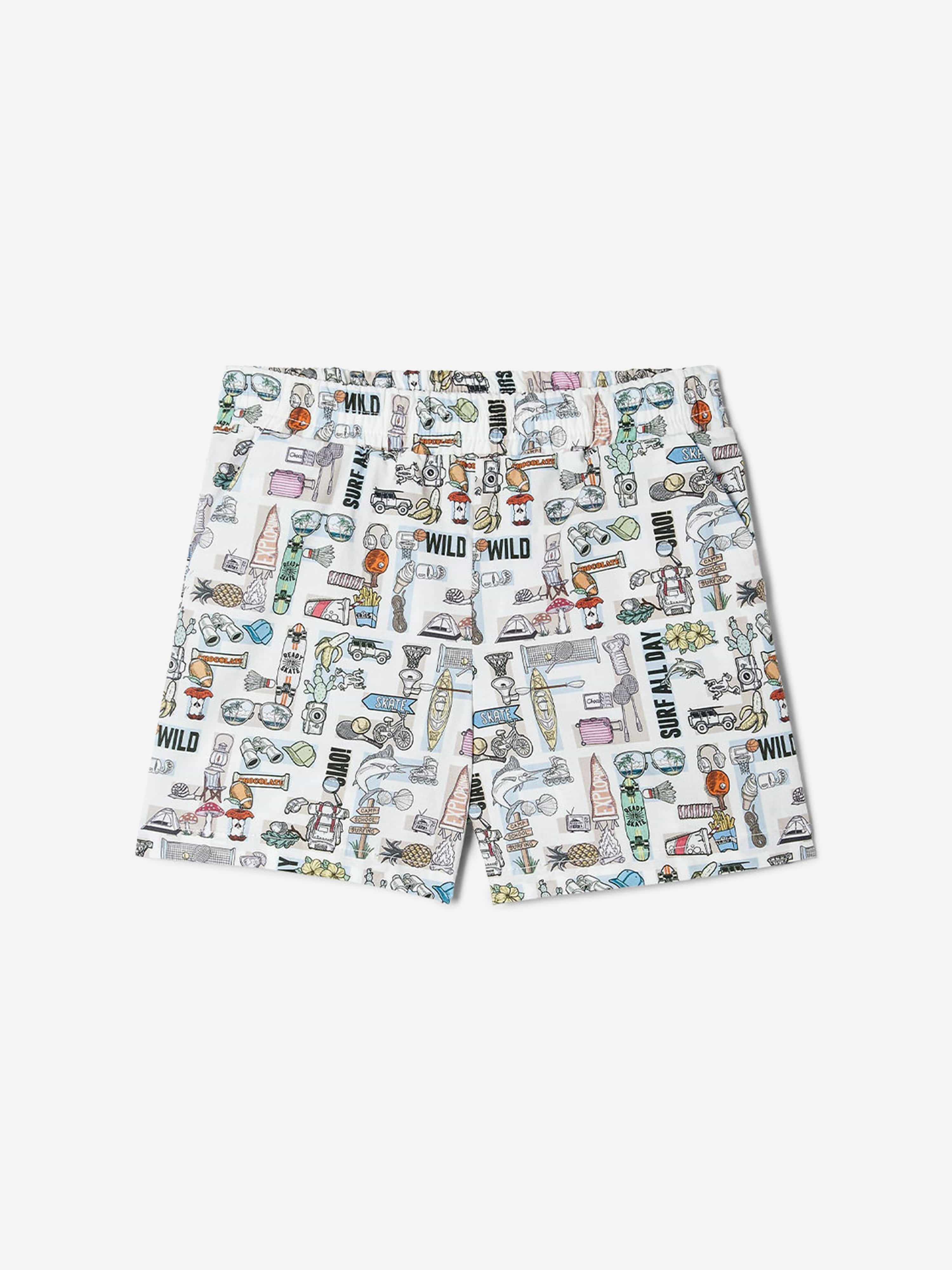 Fendi Baby Boys FF Logo Shorts in White